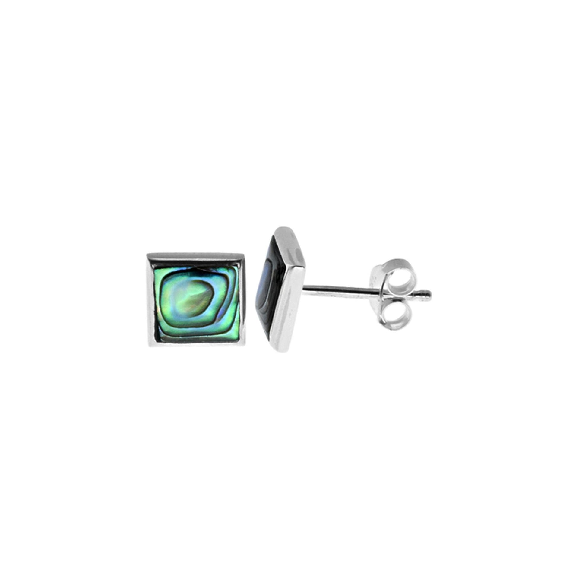 Tilly simple square paua shell studs