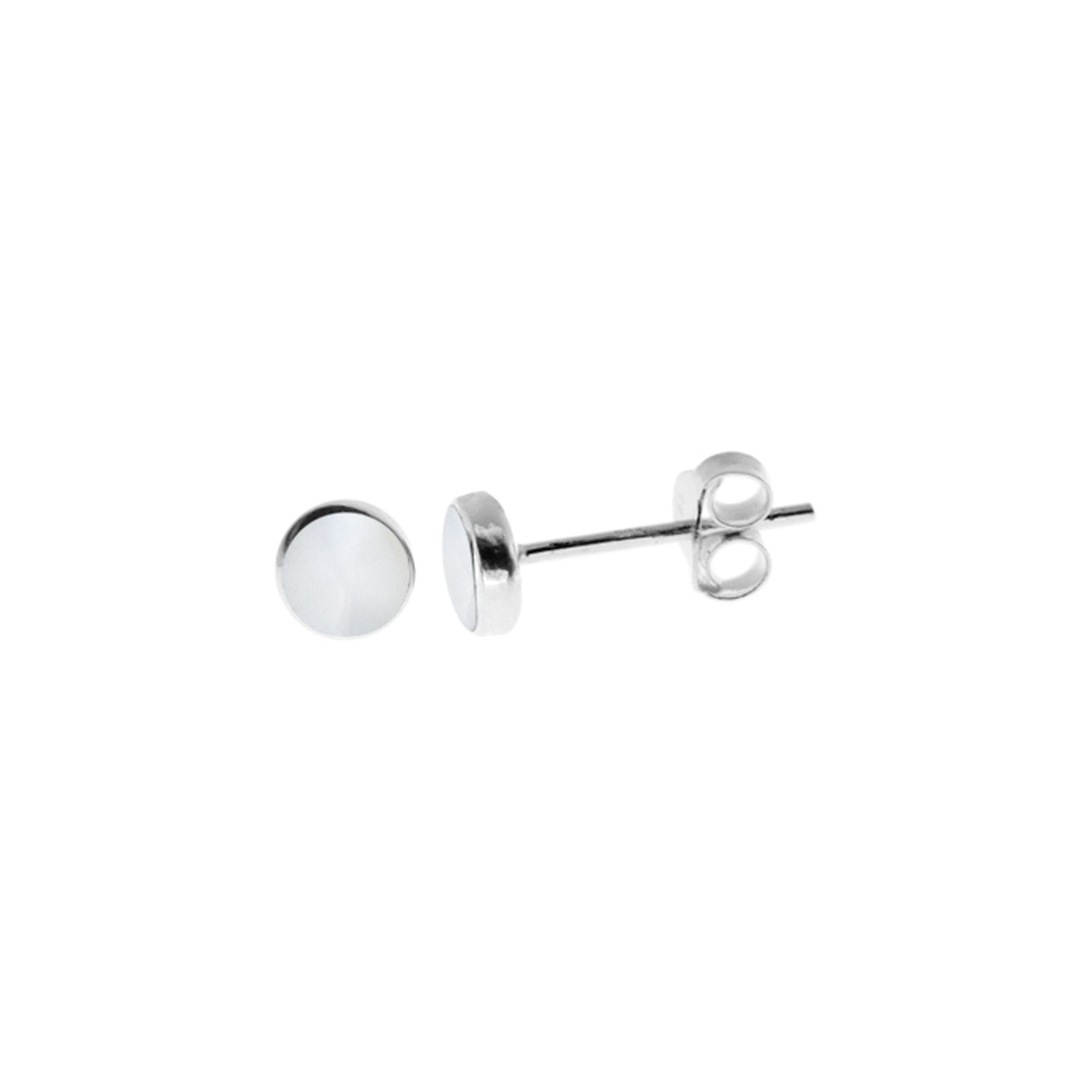 Bronwen simple round mother of pearl studs