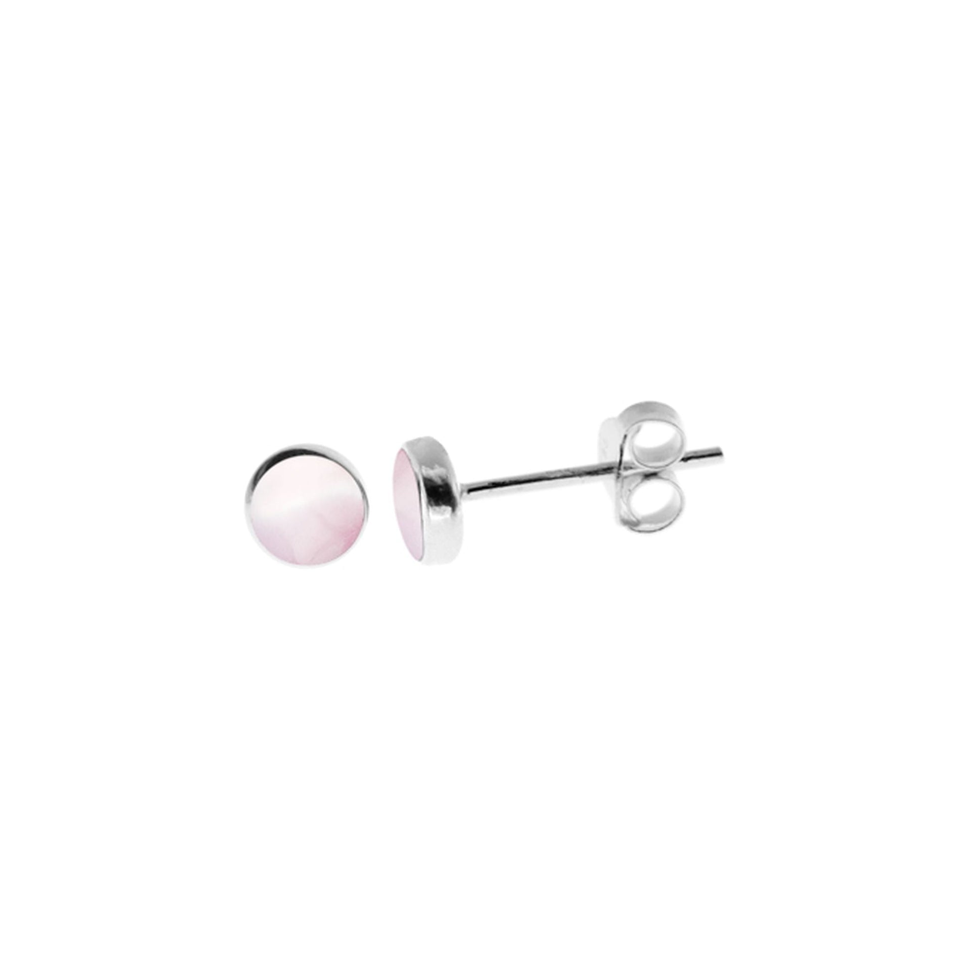 Bronwen simple round pink mother of pearl studs