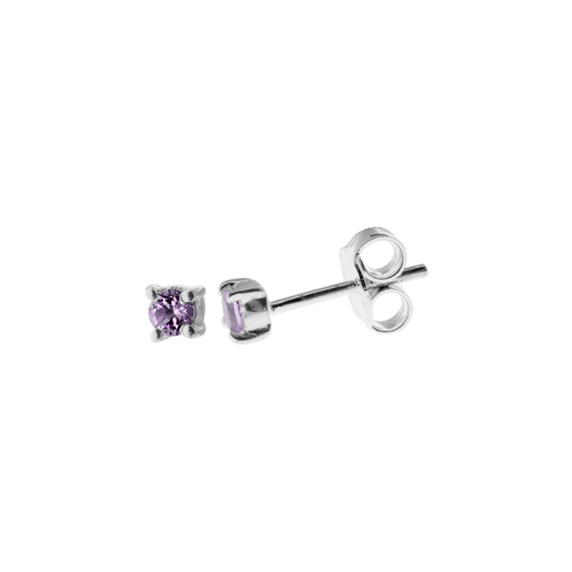 Kara dainty round faceted amethyst studs