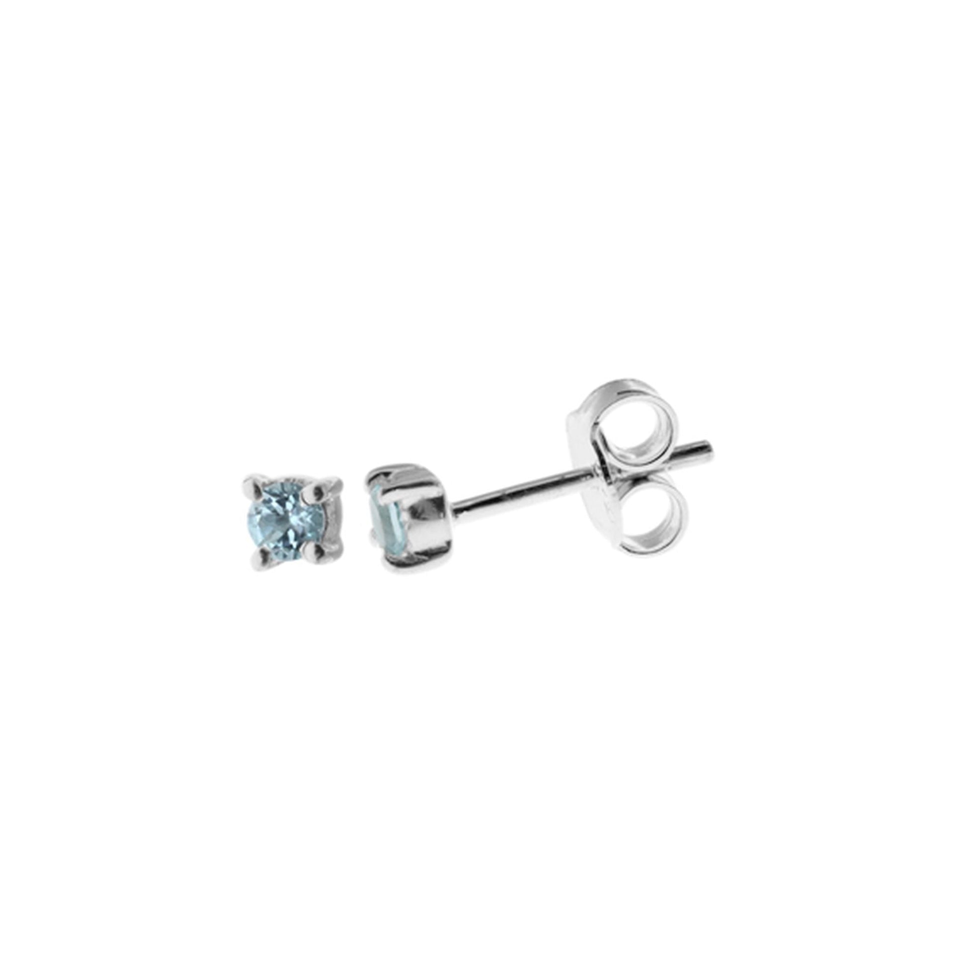 Kara dainty round faceted blue topaz studs