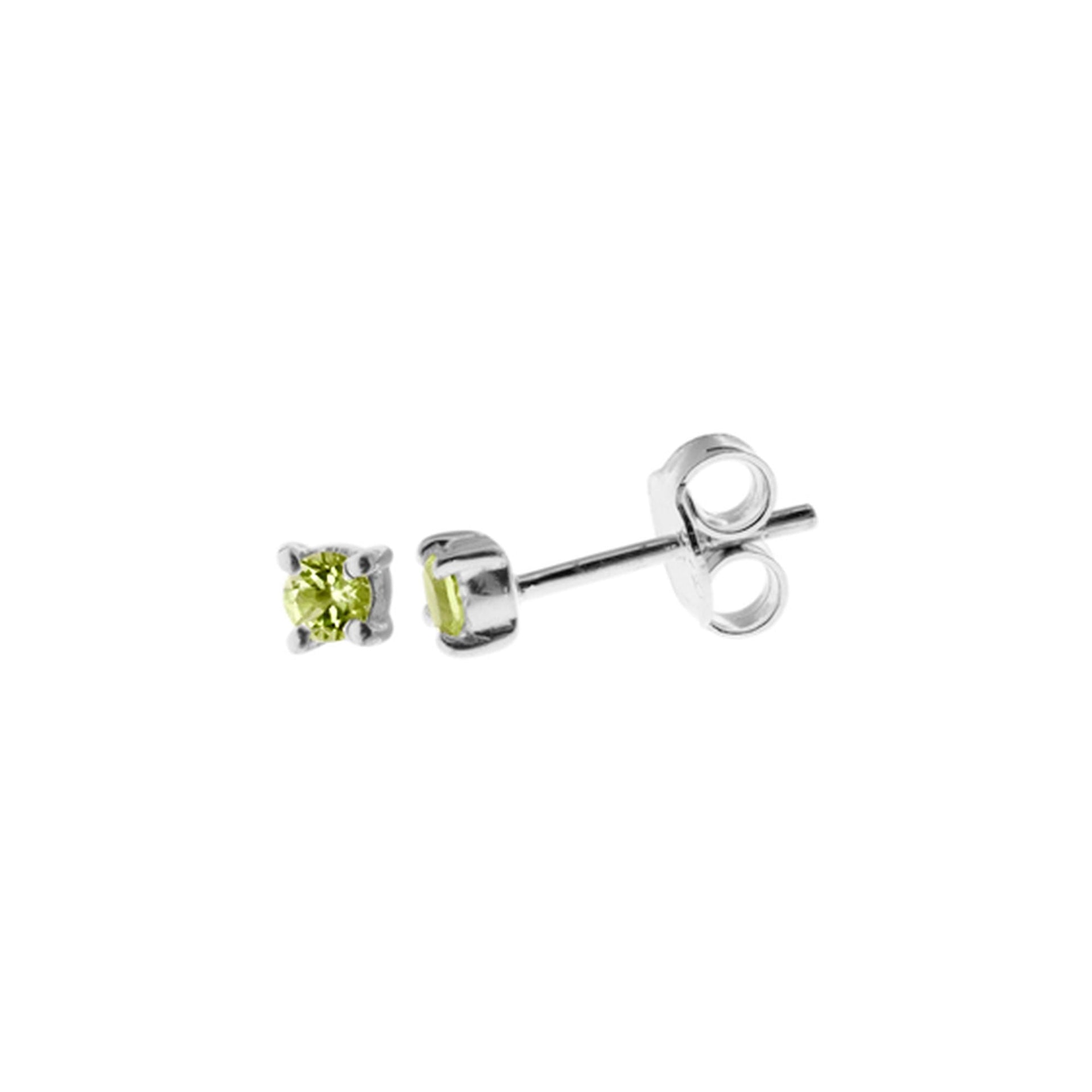 Kara dainty round faceted peridot studs