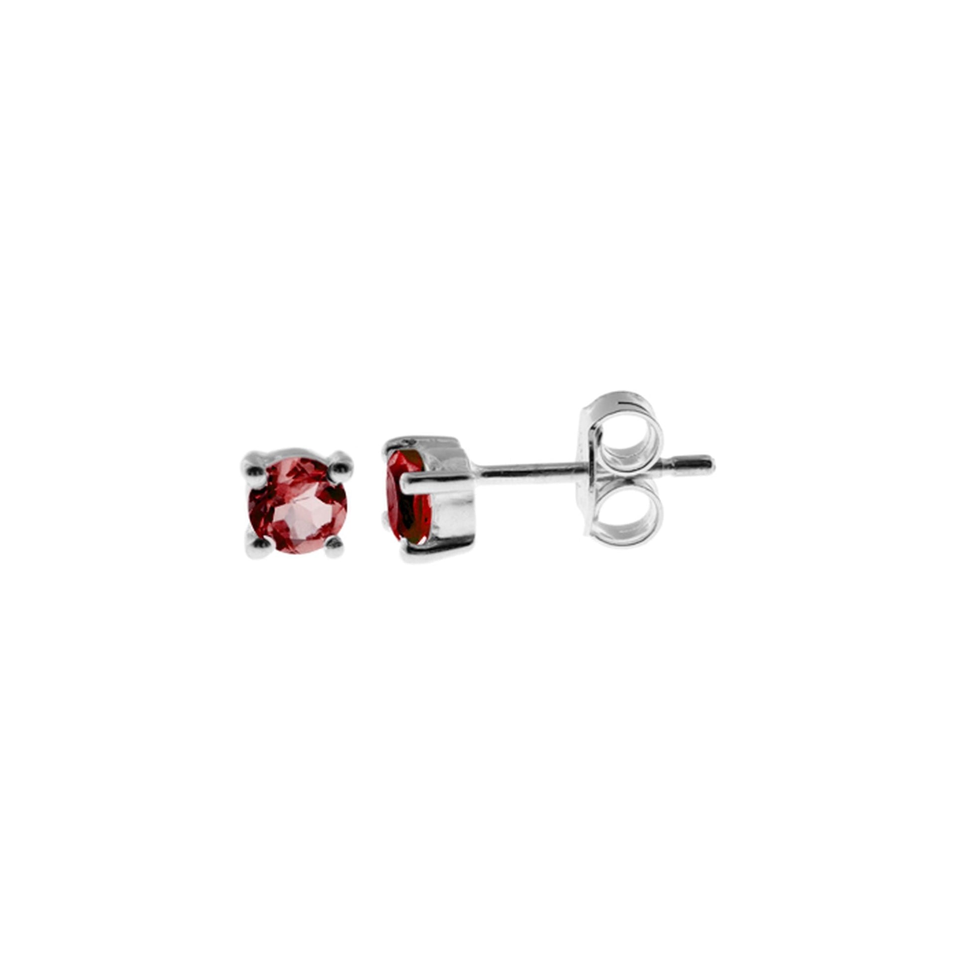 Kara round faceted garnet studs