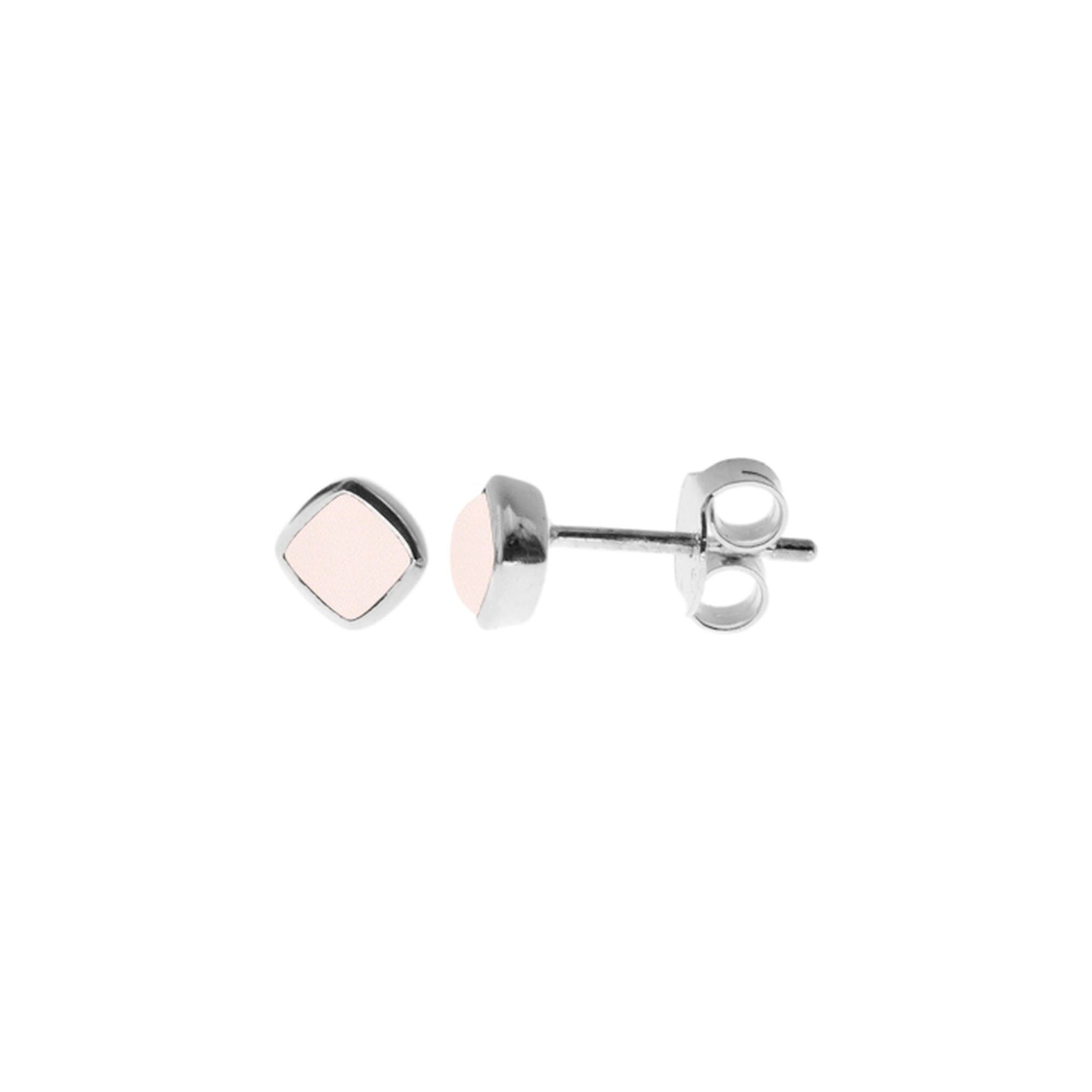 Samira dainty rose quartz cushion studs
