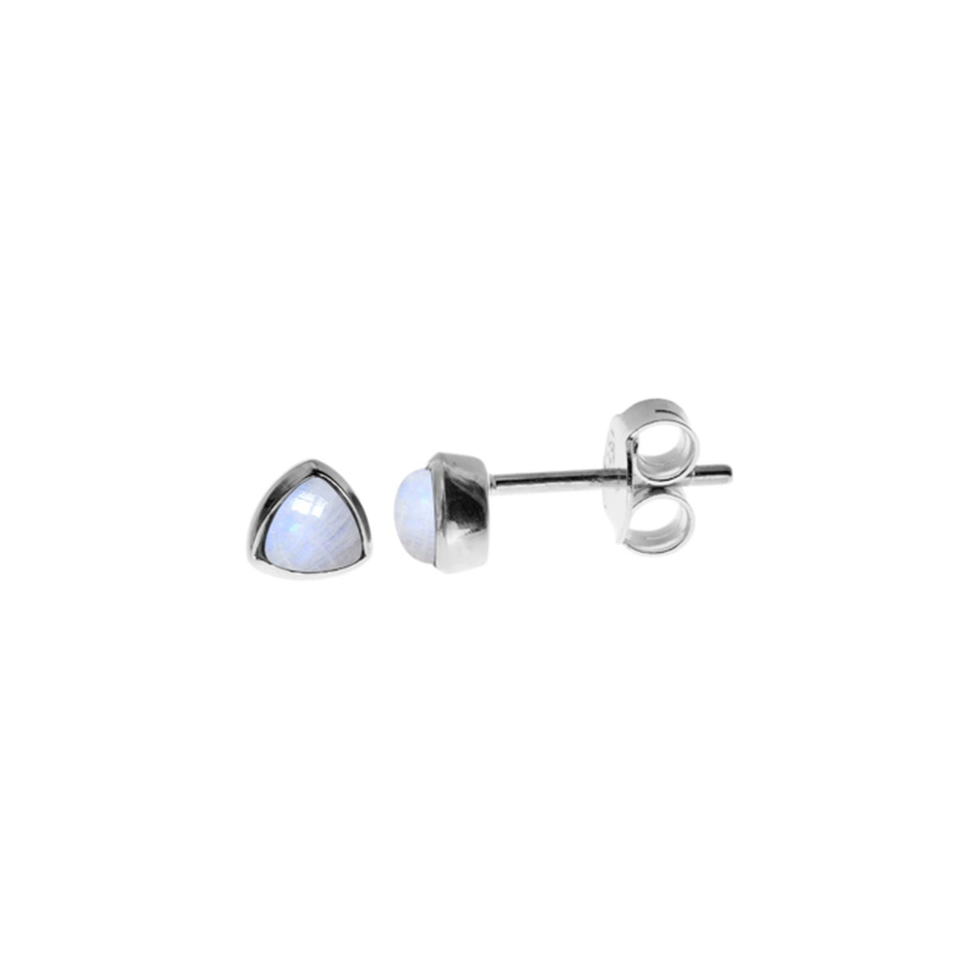 Samira dainty trillion-cut rainbow moonstone studs
