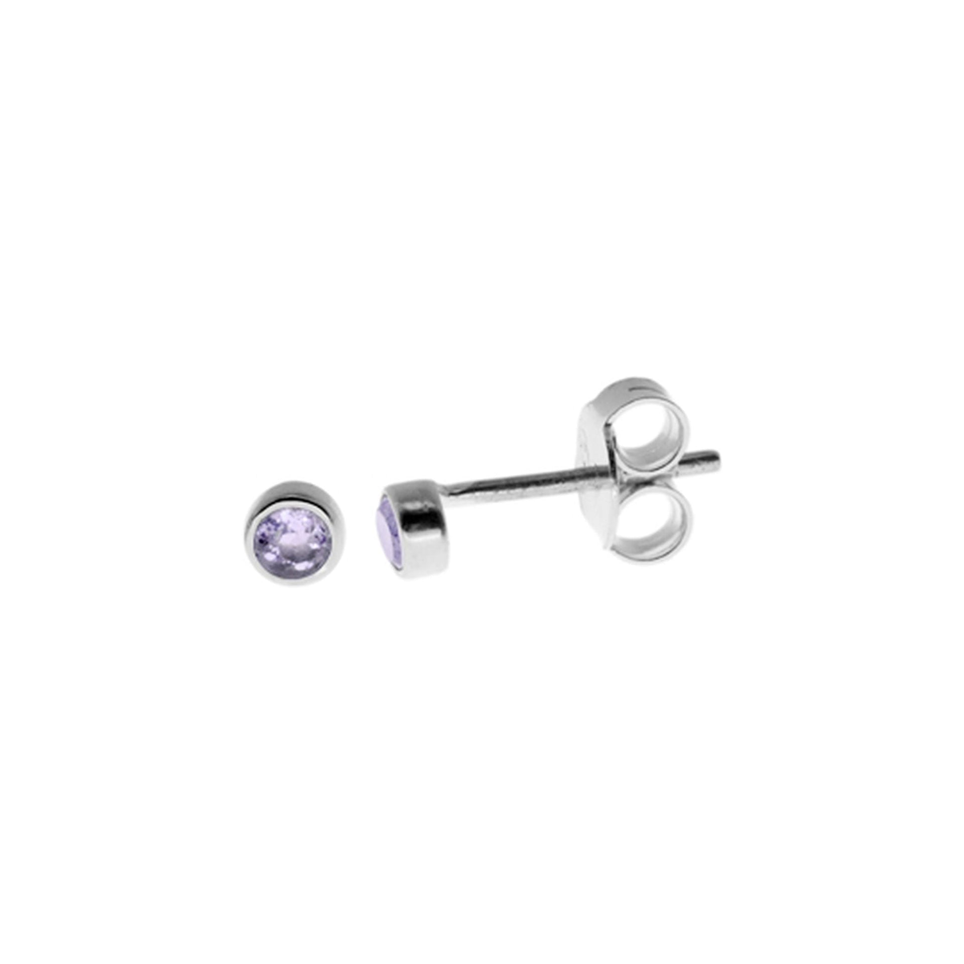 Samira dainty round faceted amethyst studs