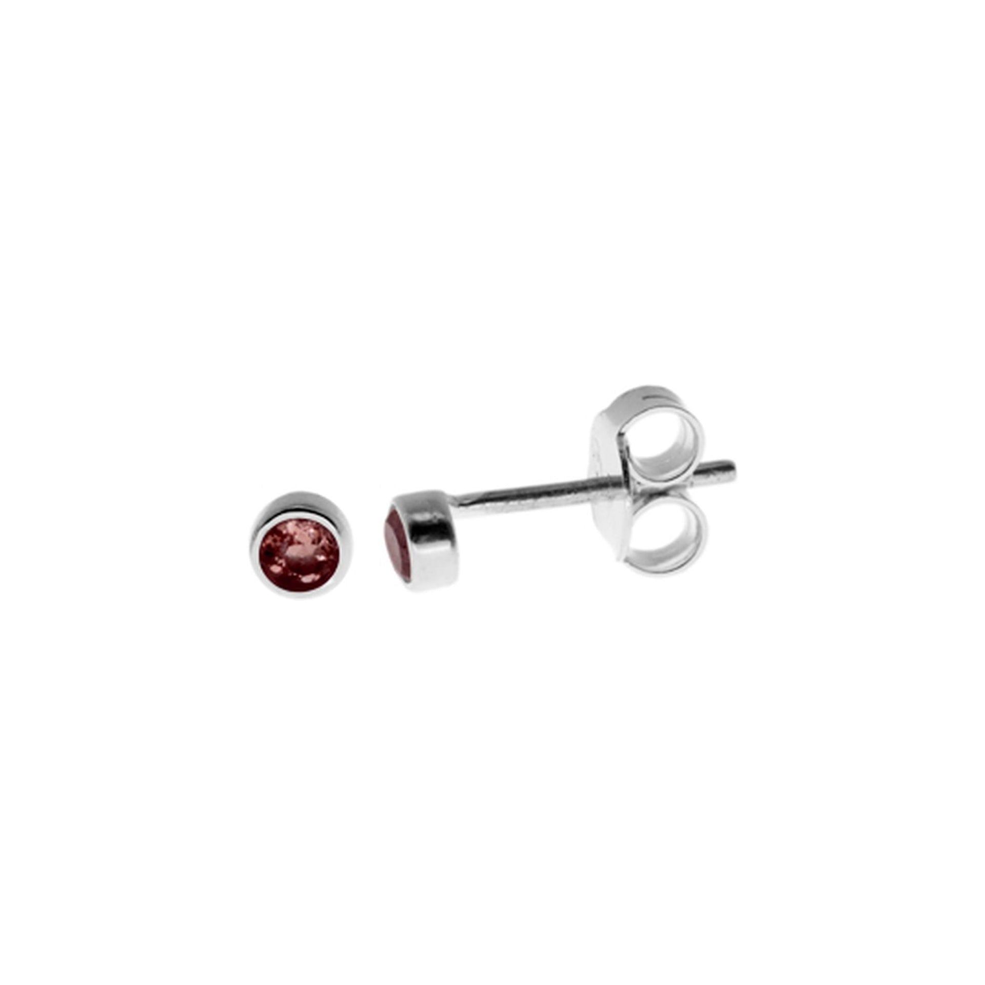 Samira dainty round faceted garnet studs