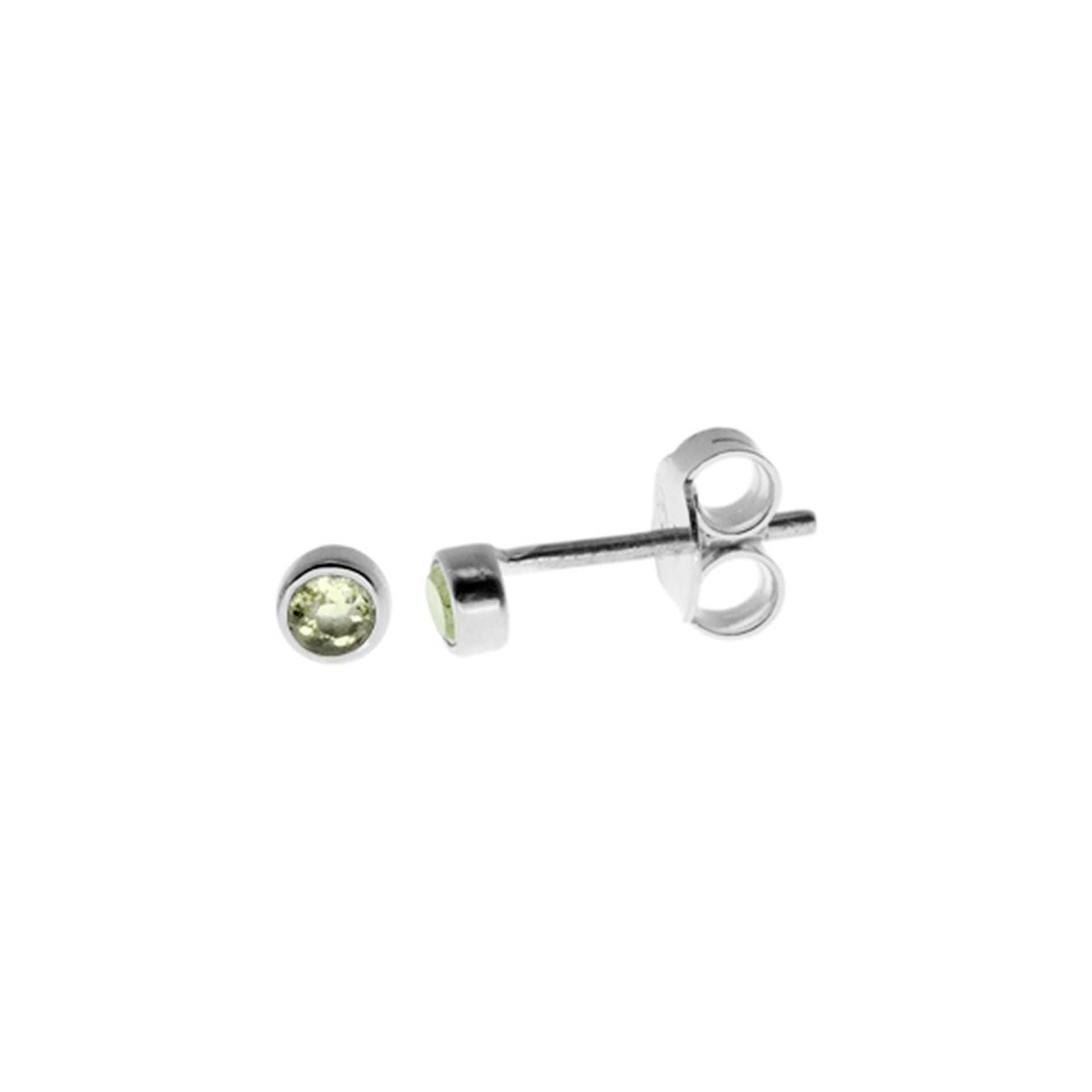 Samira dainty round faceted peridot studs