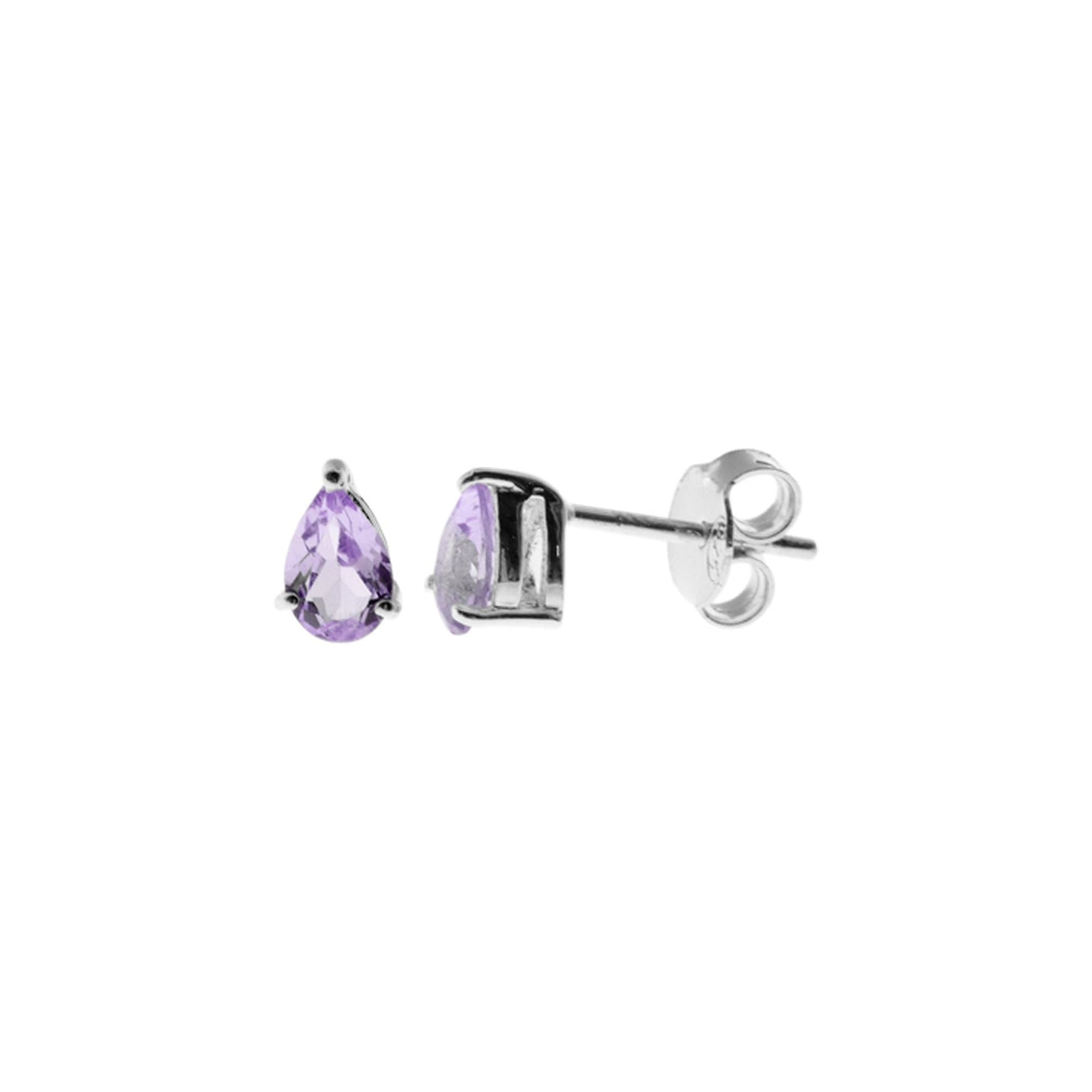 Kara teardrop faceted amethyst studs