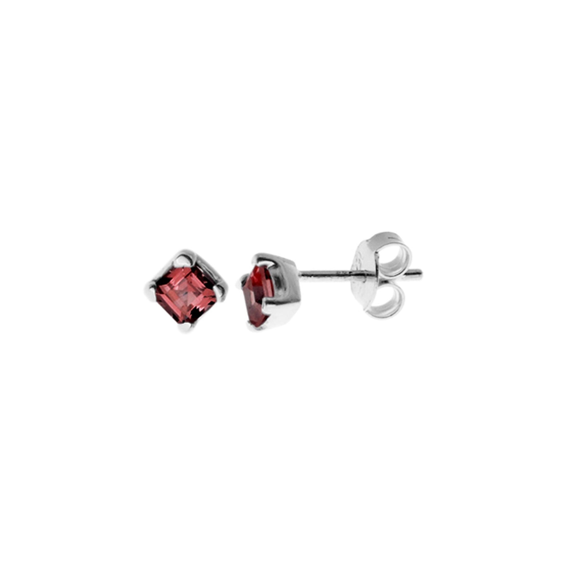 Kara square garnet studs