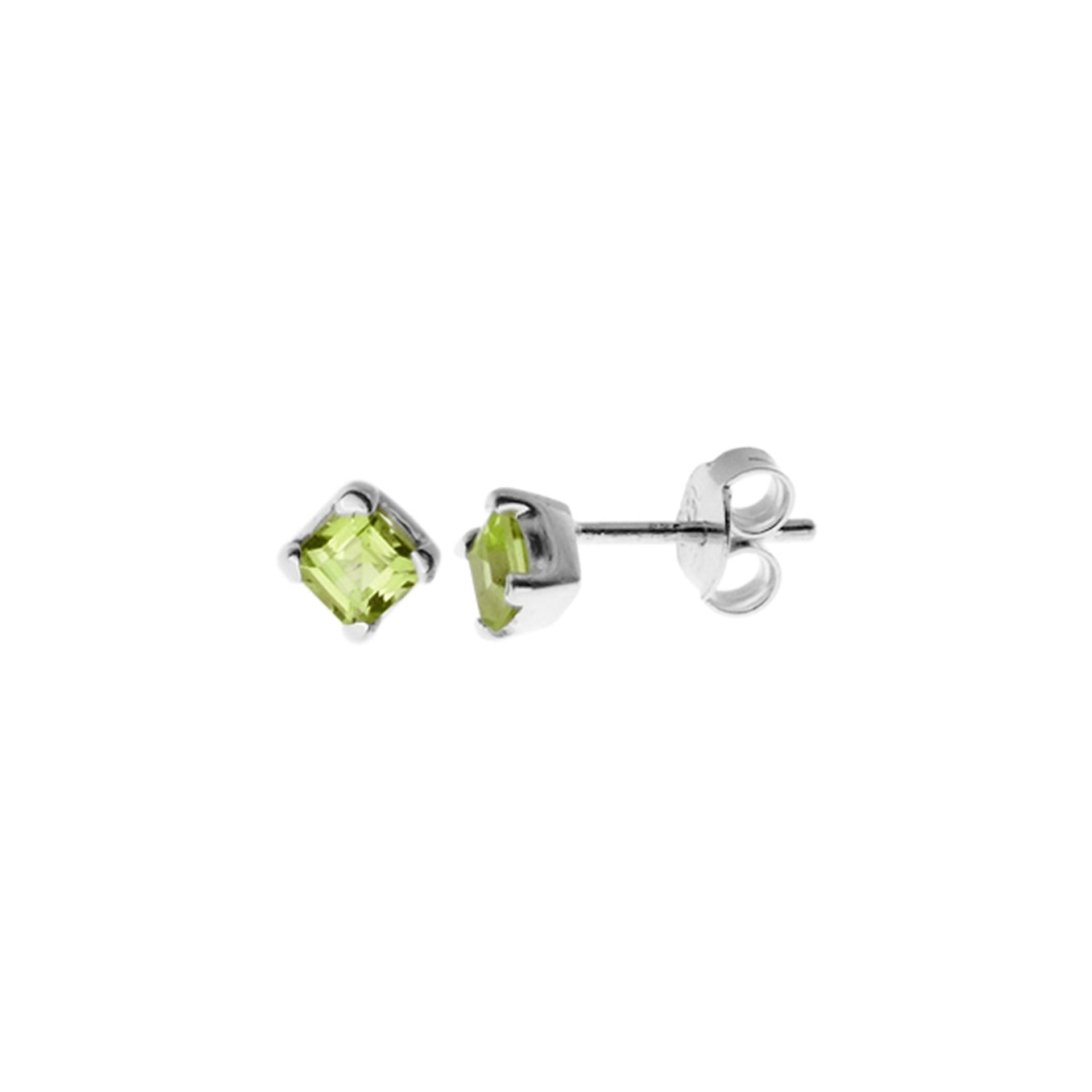 Kara square peridot studs