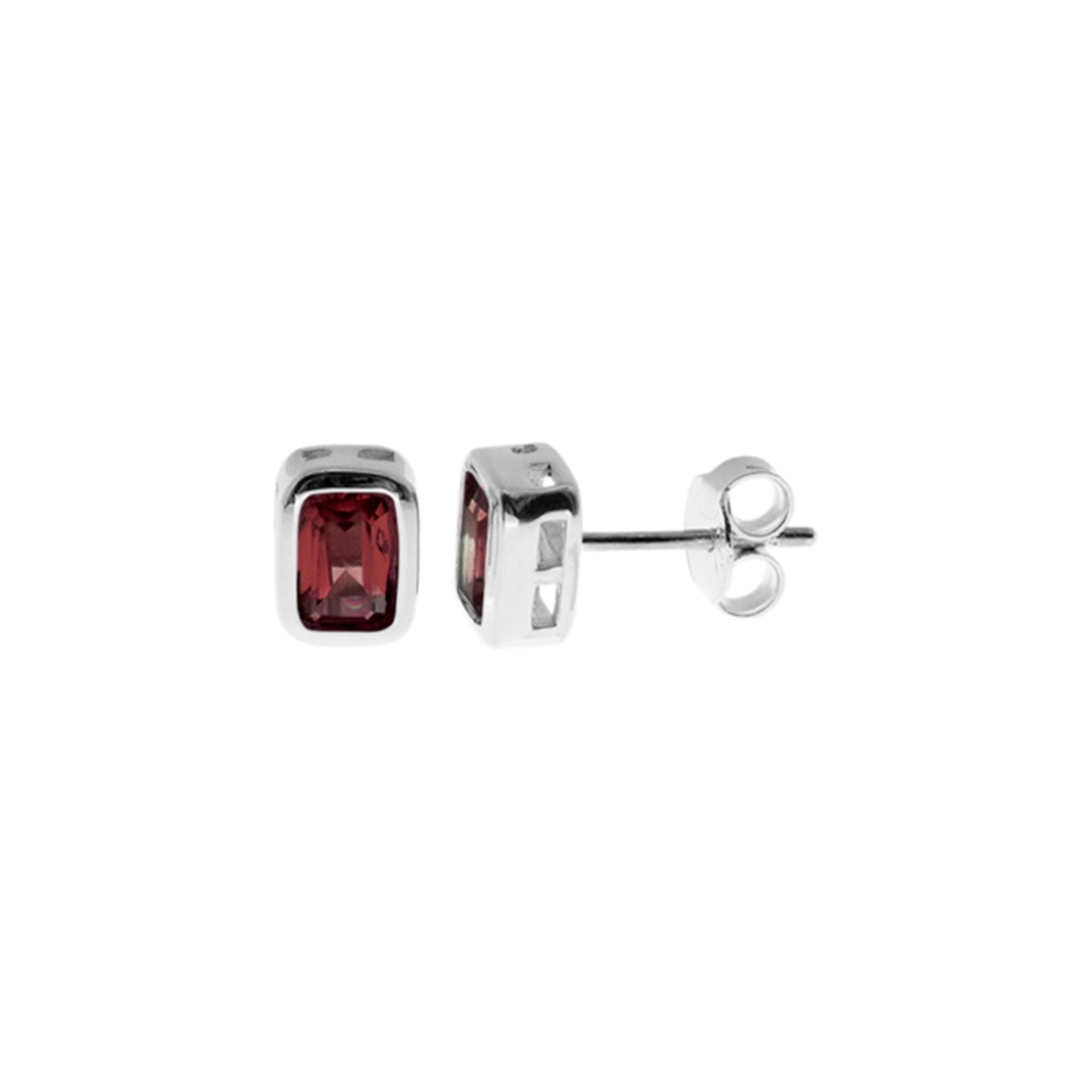 Samira rectangular garnet studs