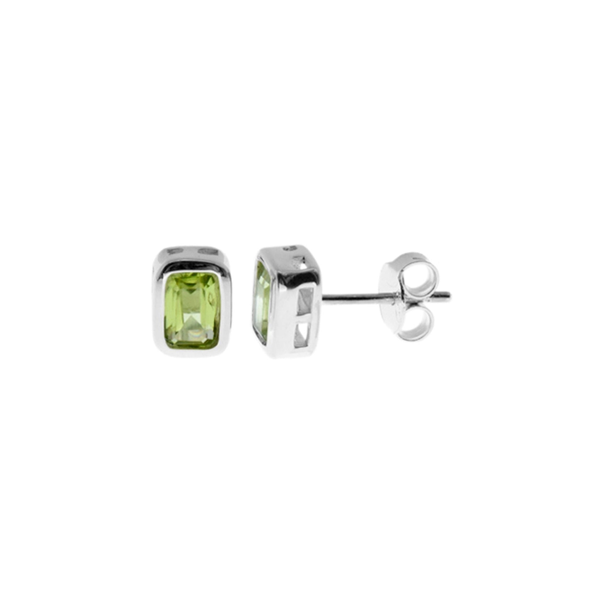 Samira rectangular peridot studs