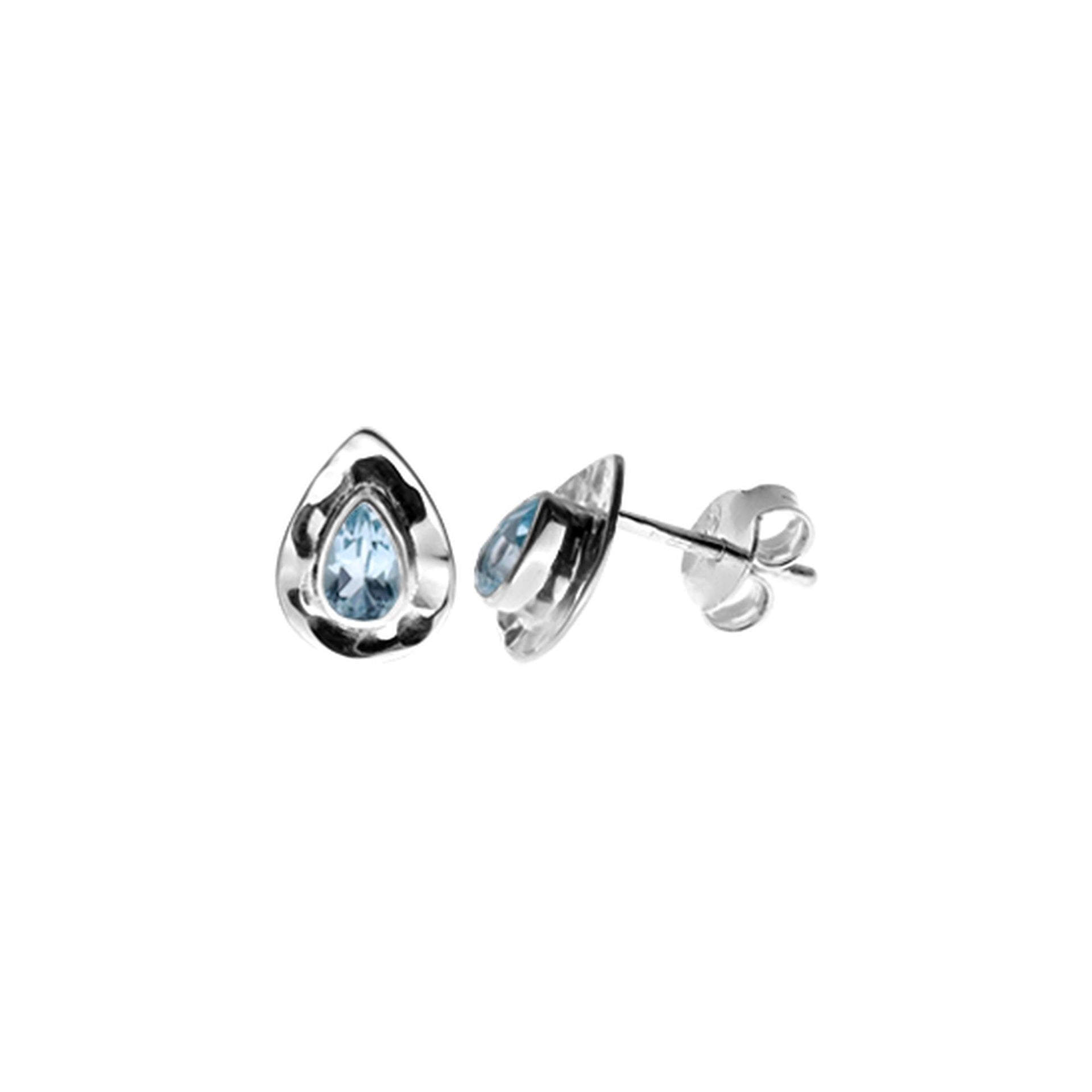 Lexi teardrop blue topaz studs