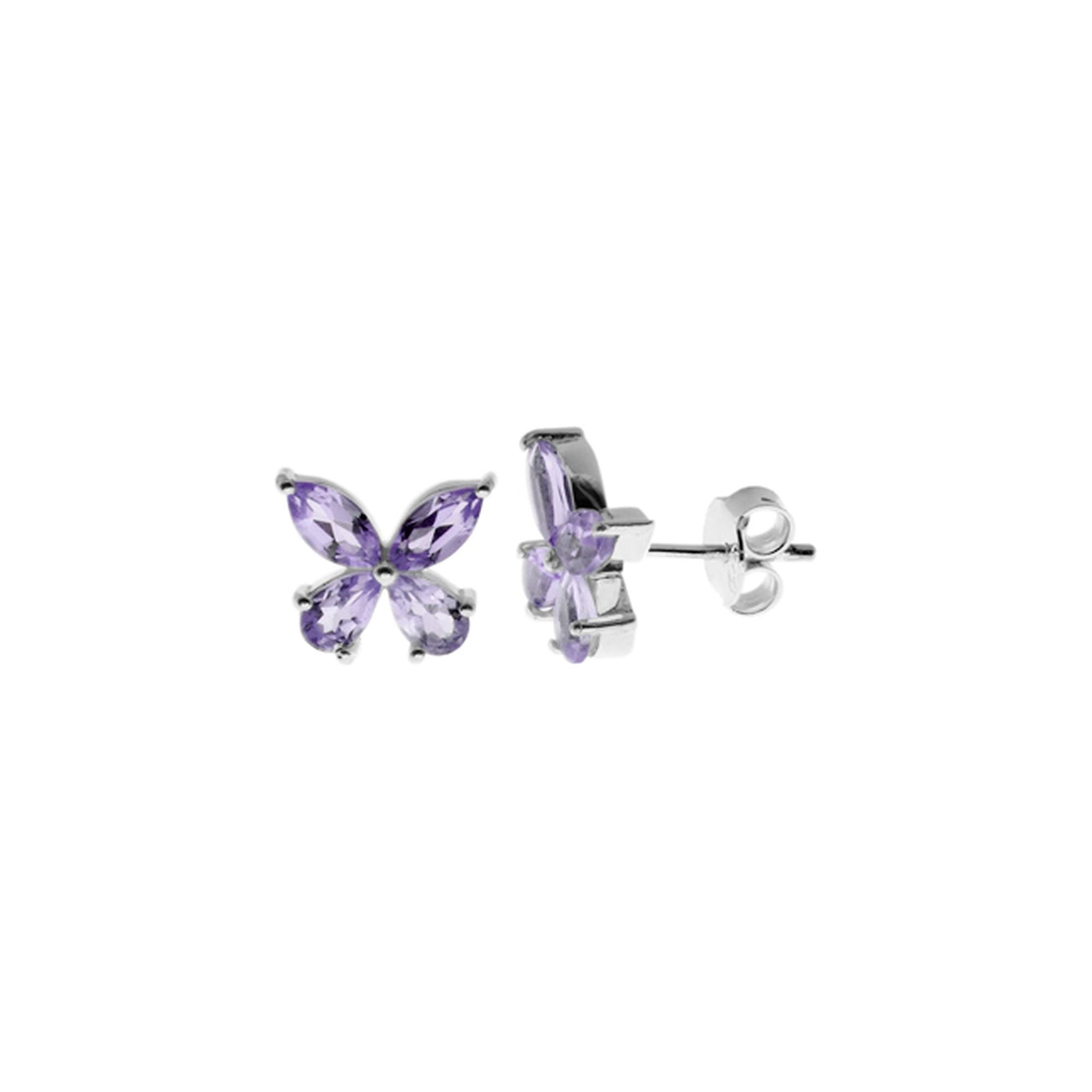 Kara amethyst butterfly studs