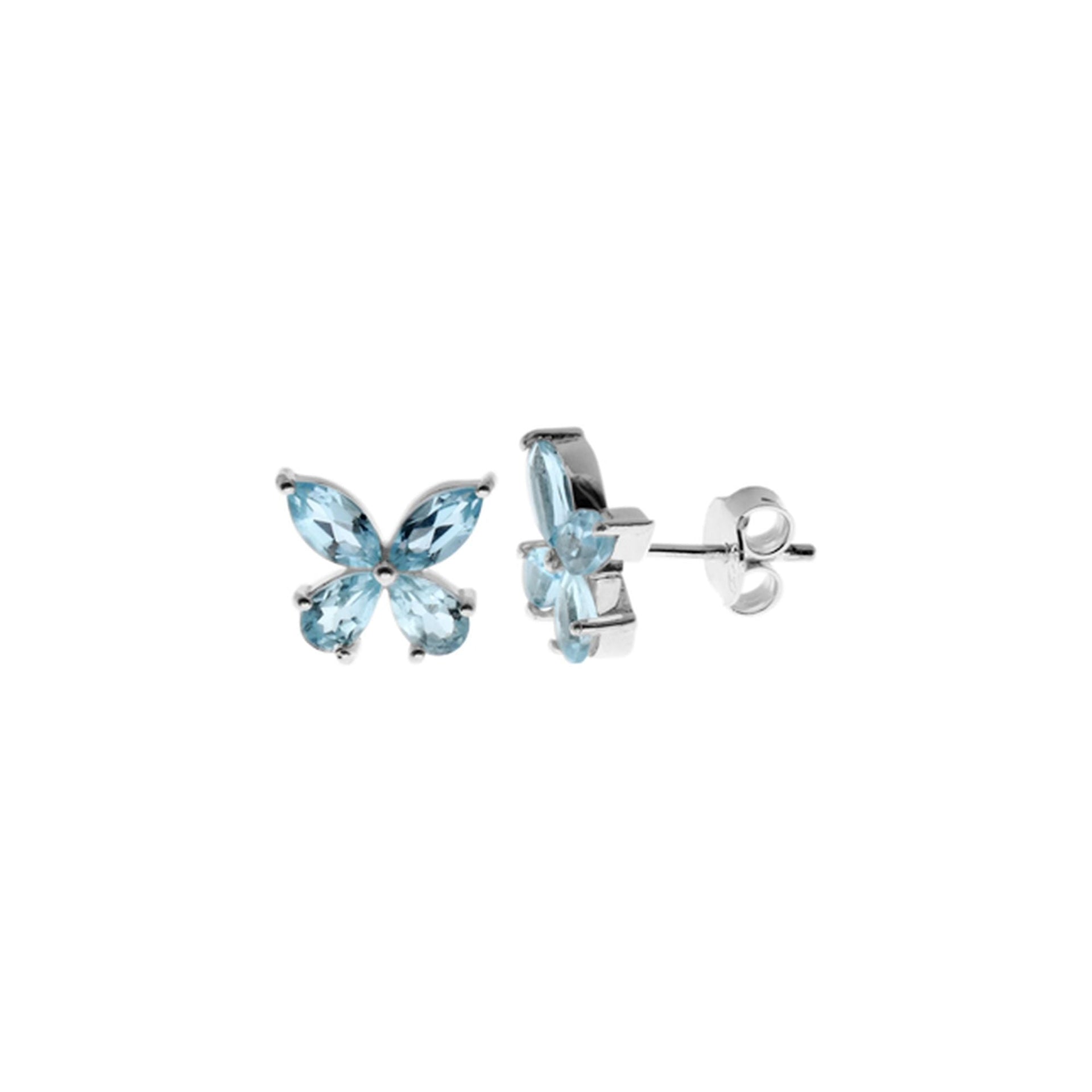 Kara blue topaz butterfly studs