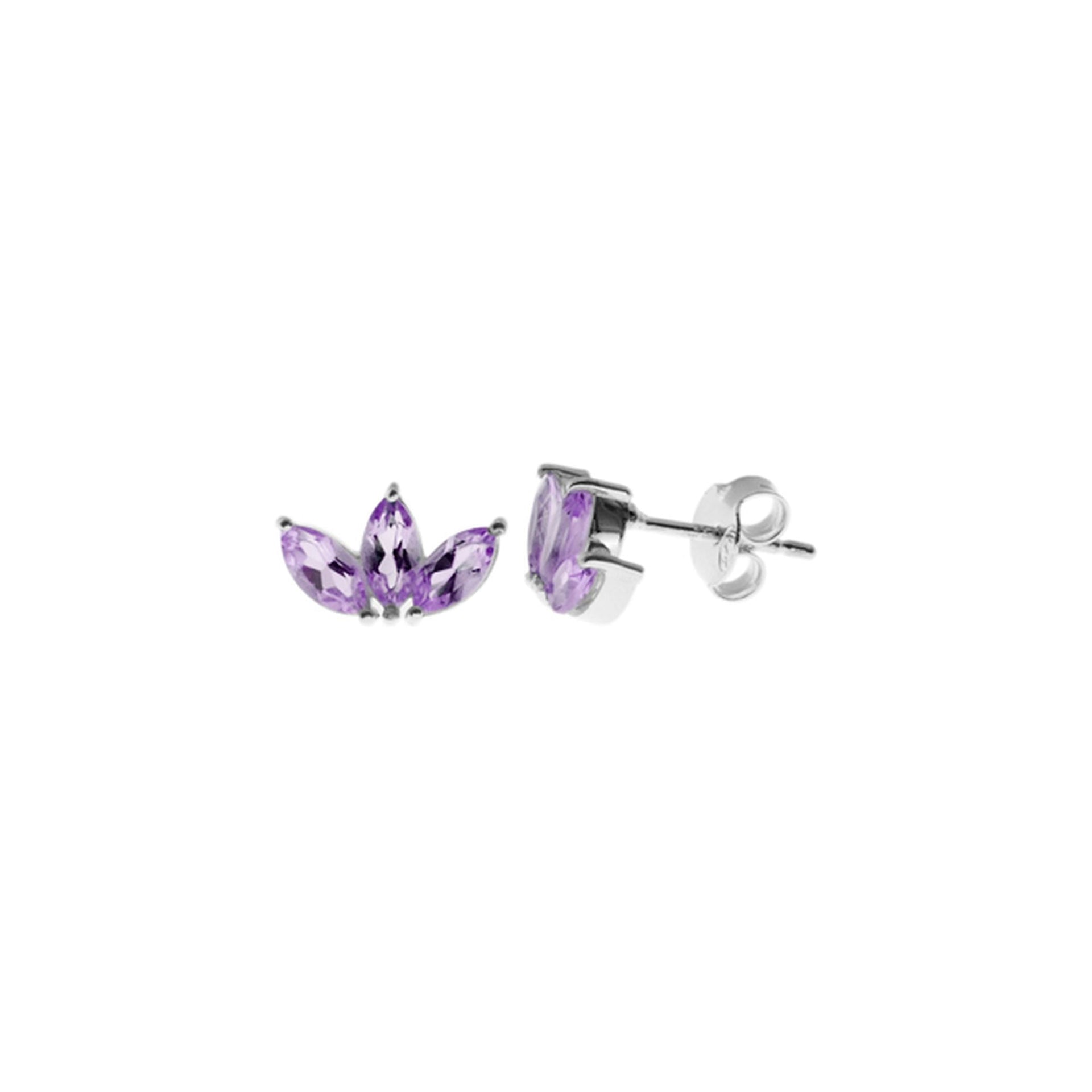 Kara amethyst fan studs