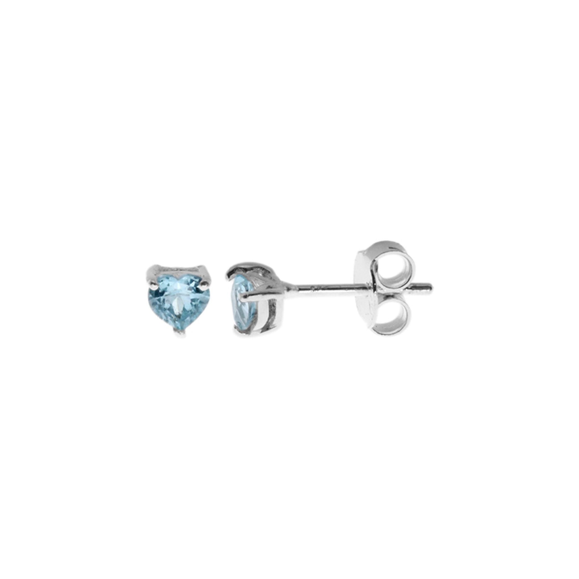 Kara blue topaz heart studs