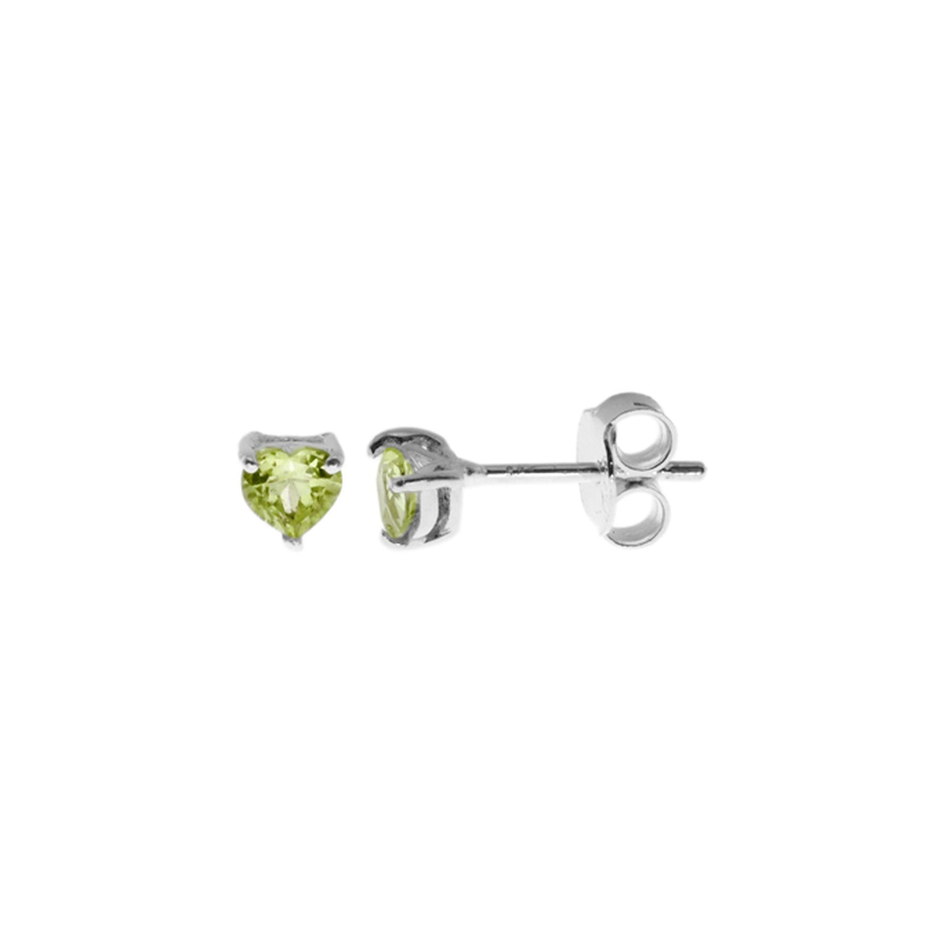 Kara peridot heart studs