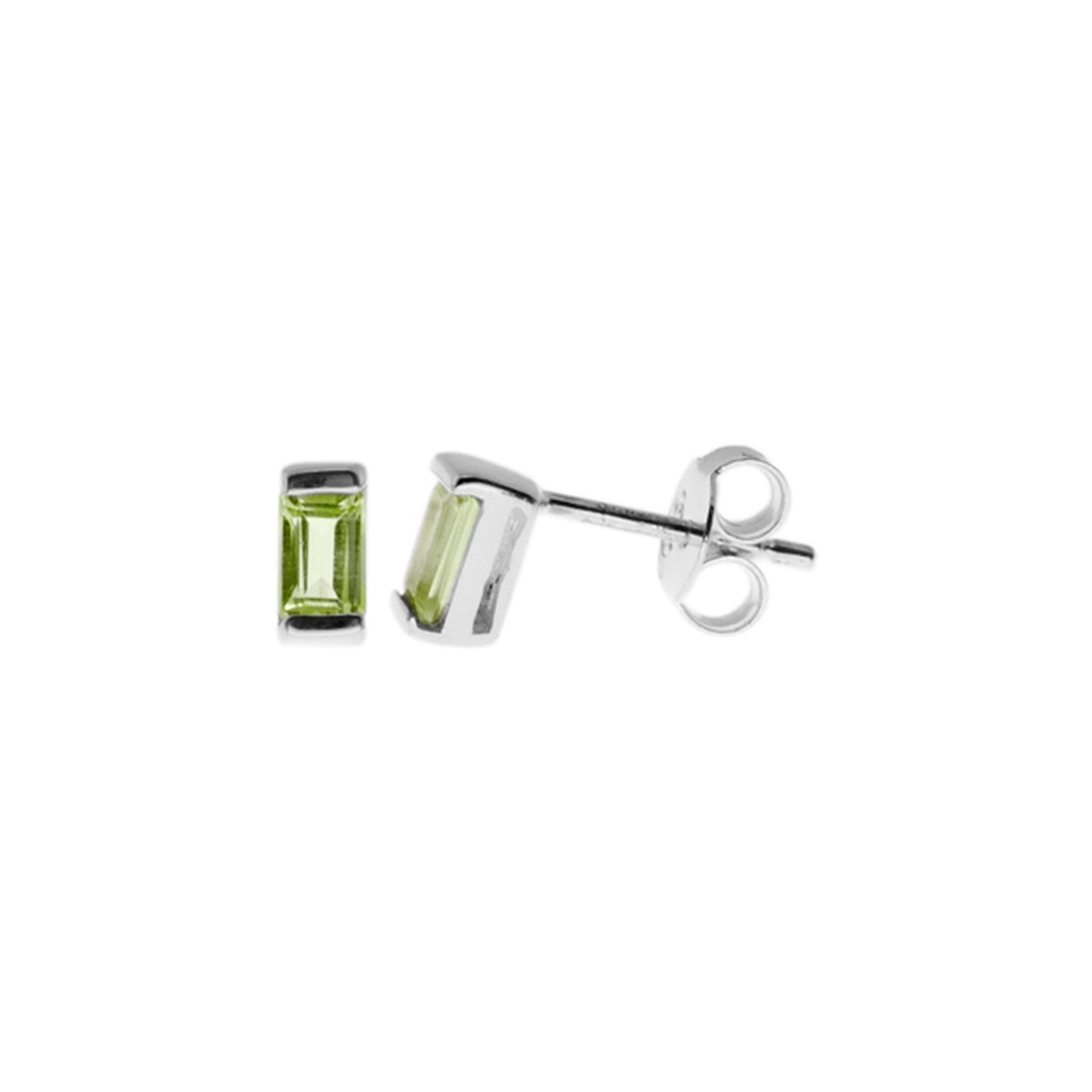 Kara baguette peridot studs