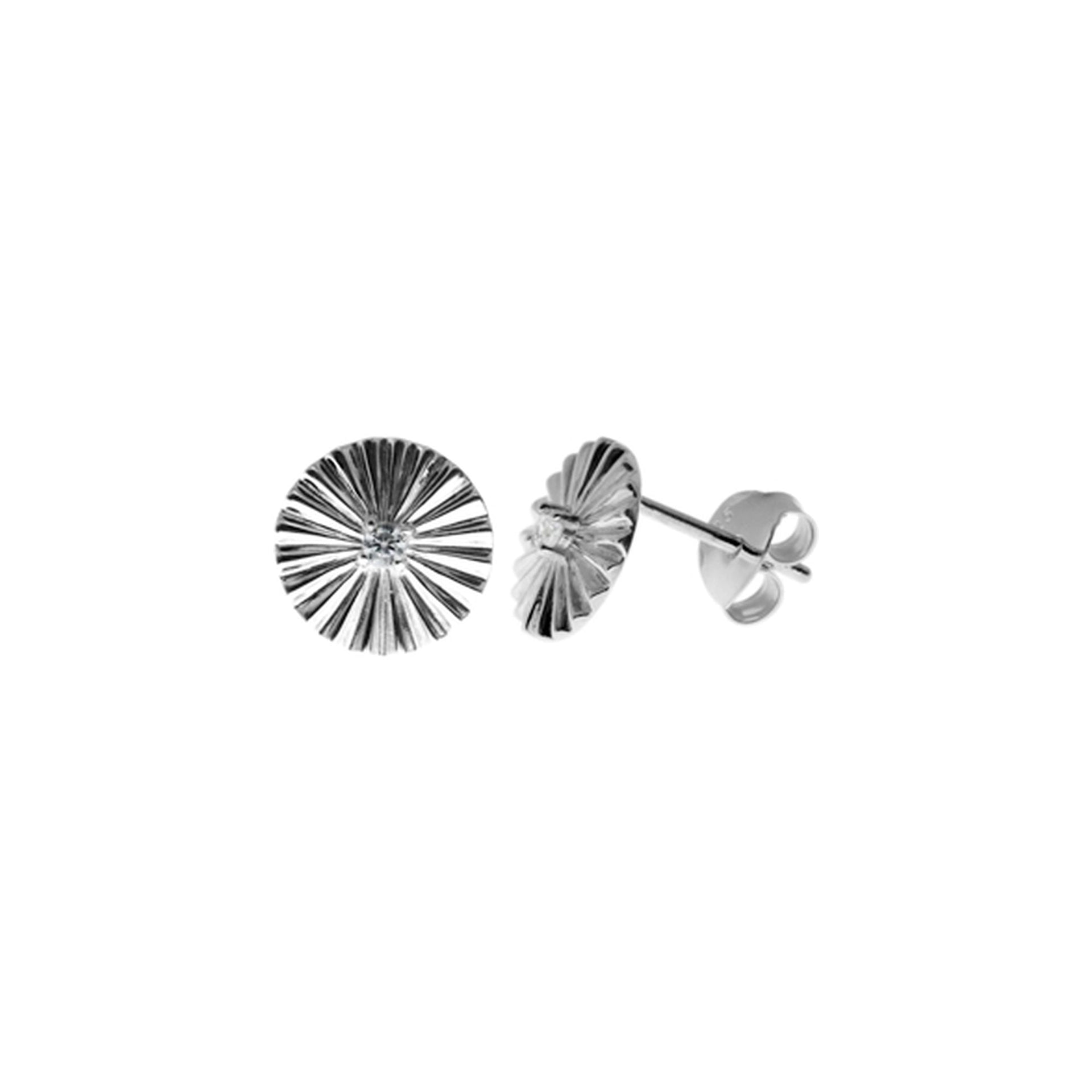 Davina round fan CZ studs
