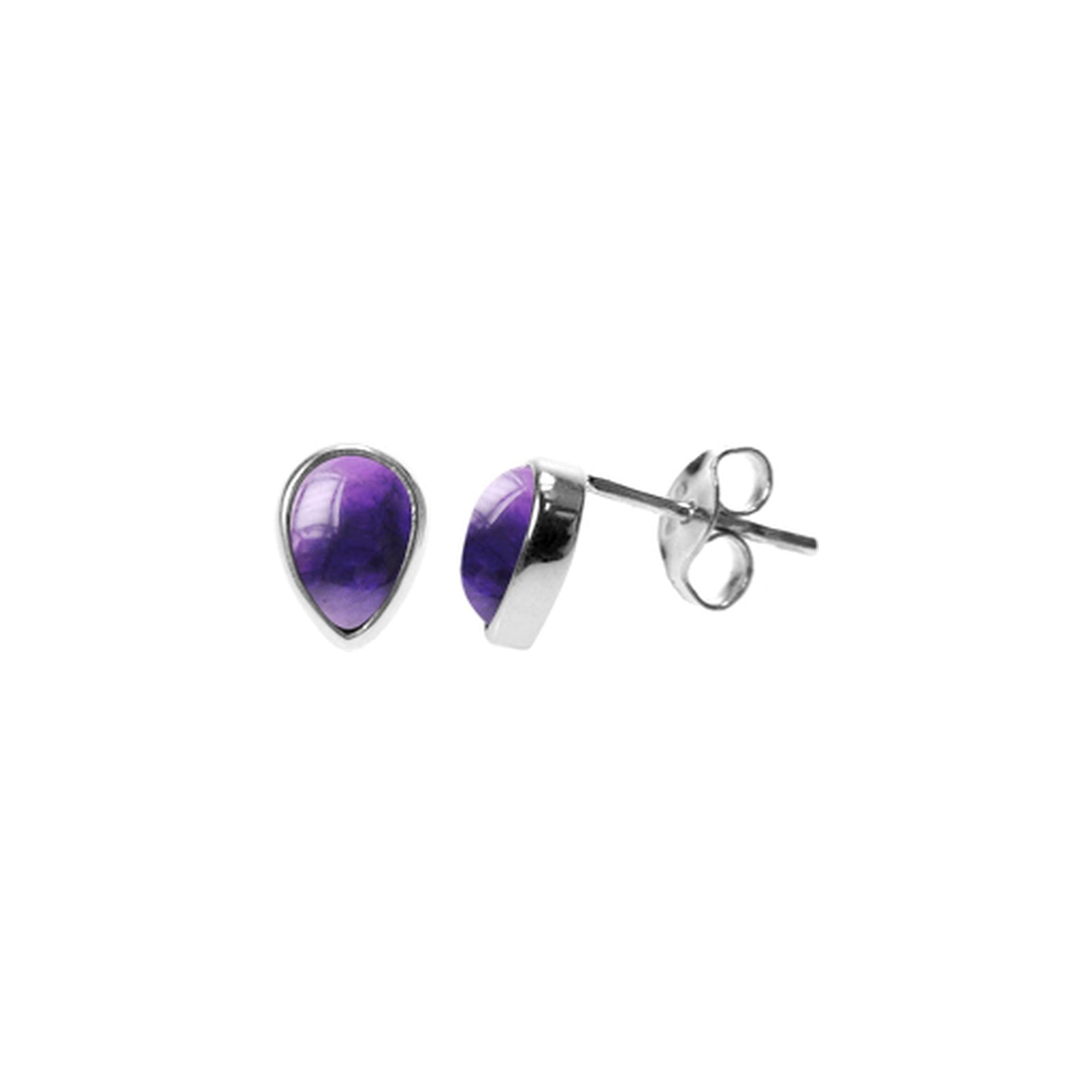 Samira small teardrop amethyst studs