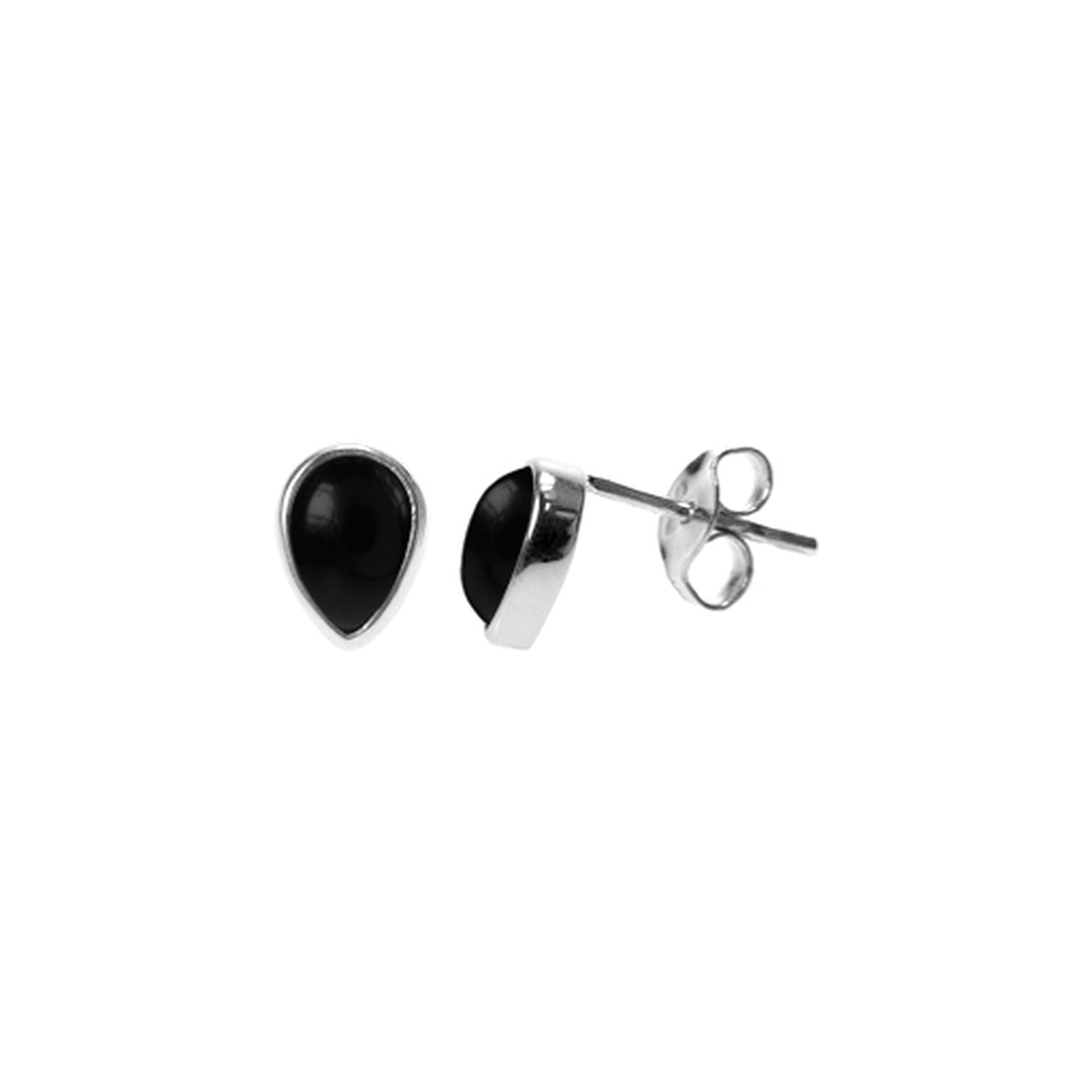 Samira small teardrop black onyx studs
