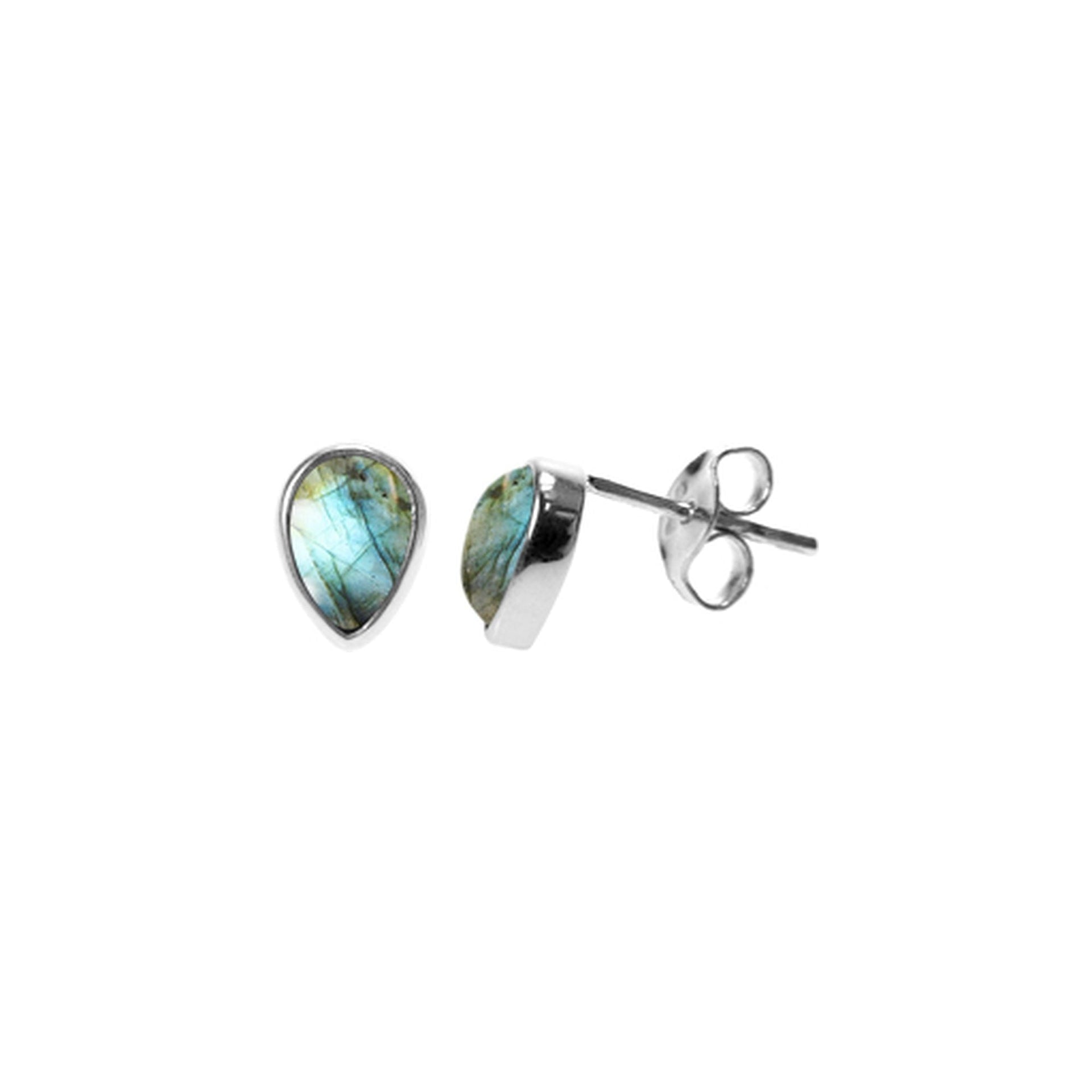Samira small teardrop labradorite studs
