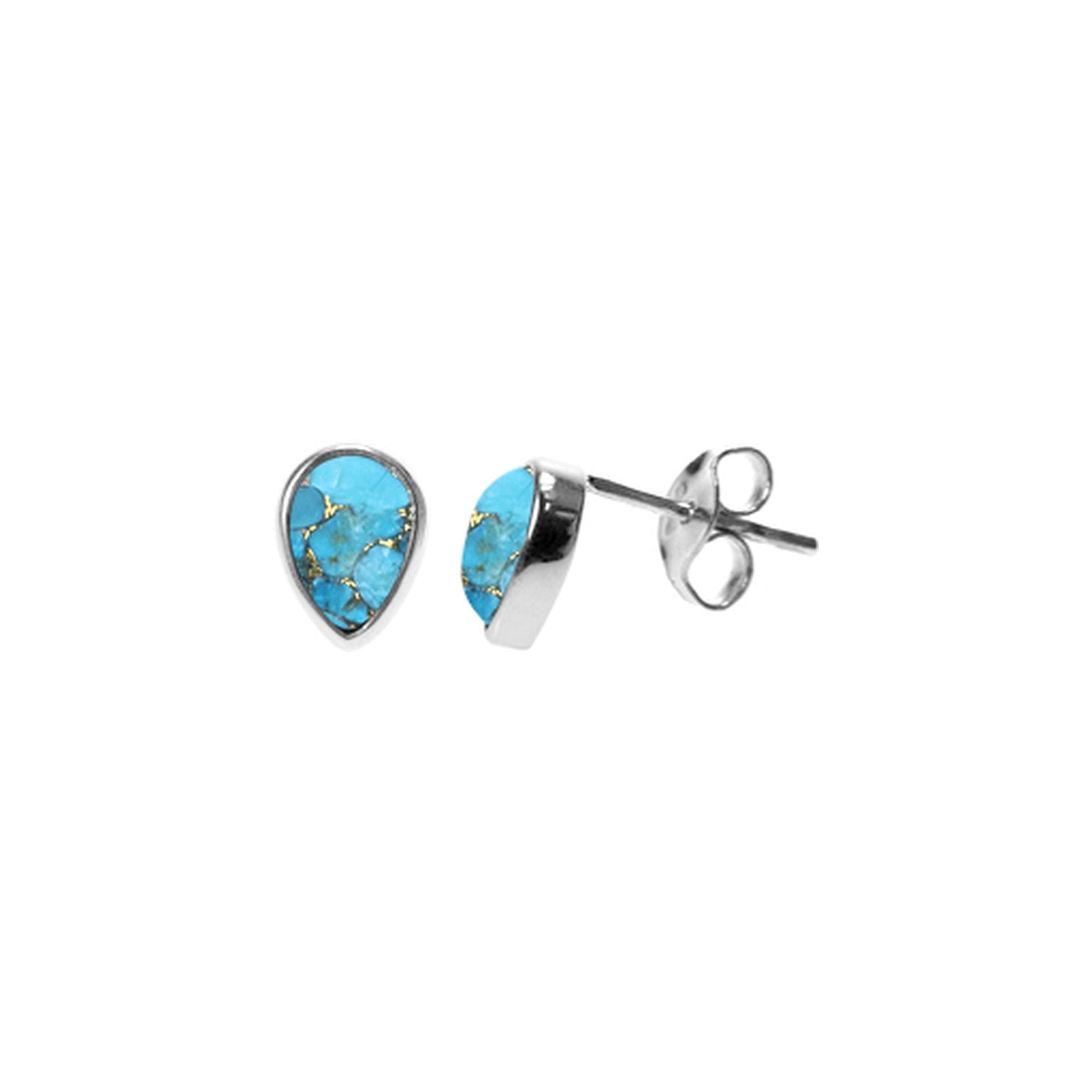 Samira small teardrop blue mohave studs
