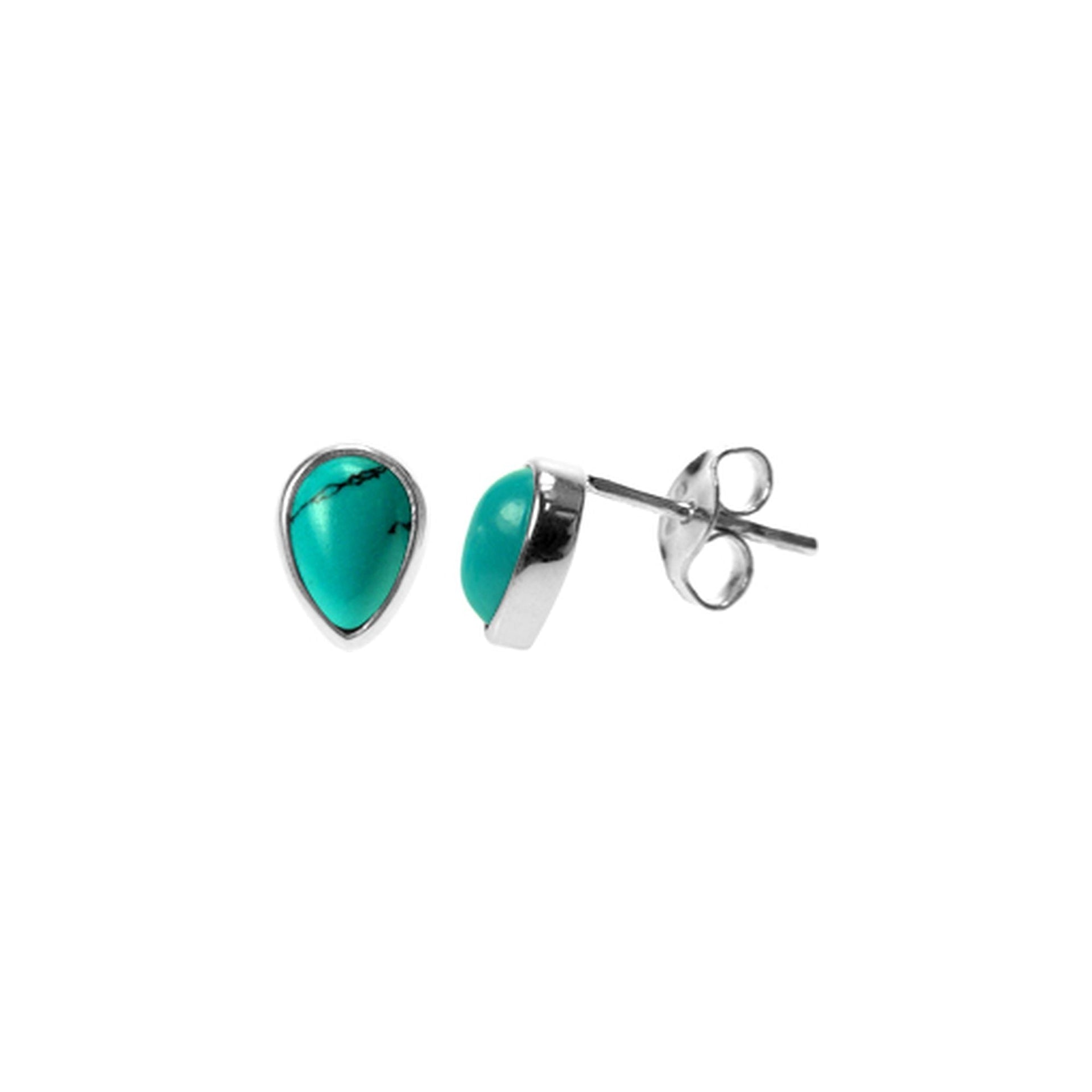 Samira small teardrop turquoise studs