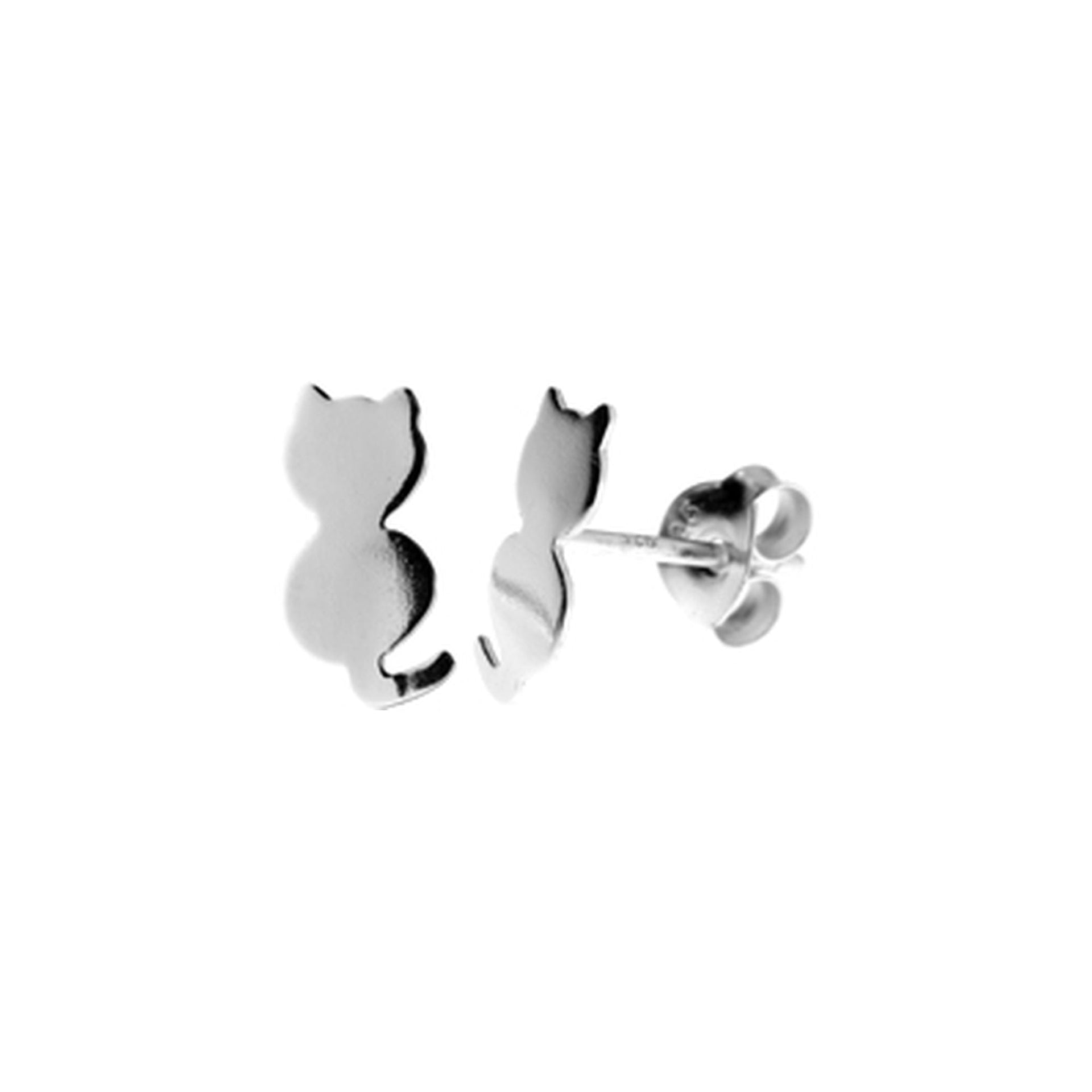Matilda flat silhouette cat studs