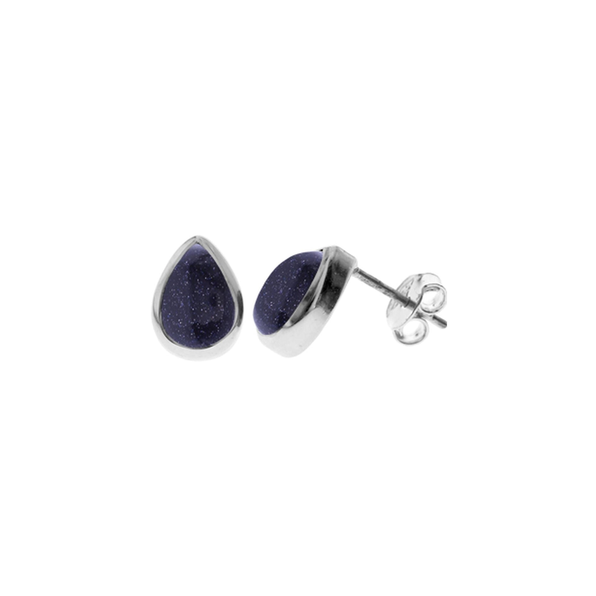 Samira blue goldstone teardrop studs