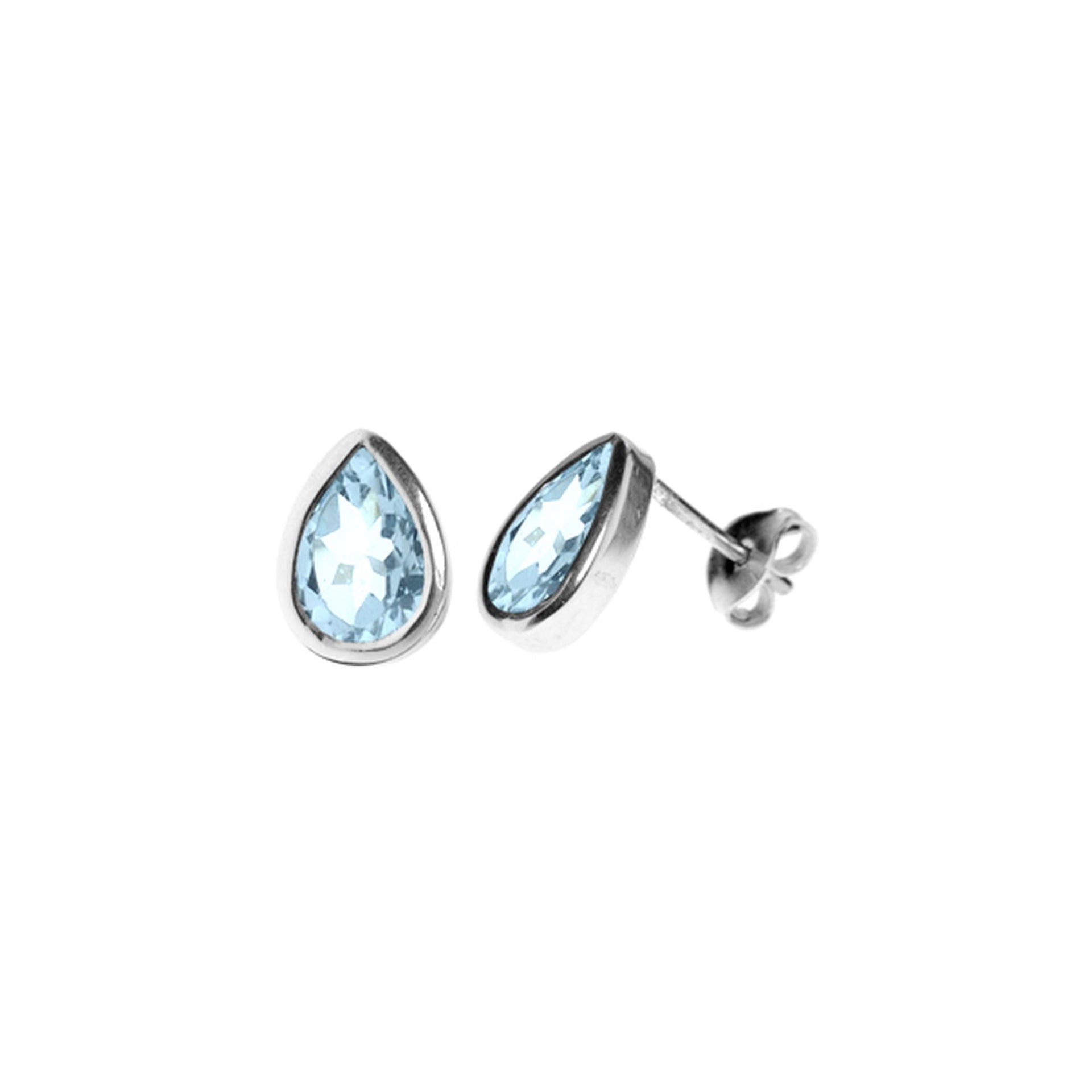 Samira blue topaz teardrop studs