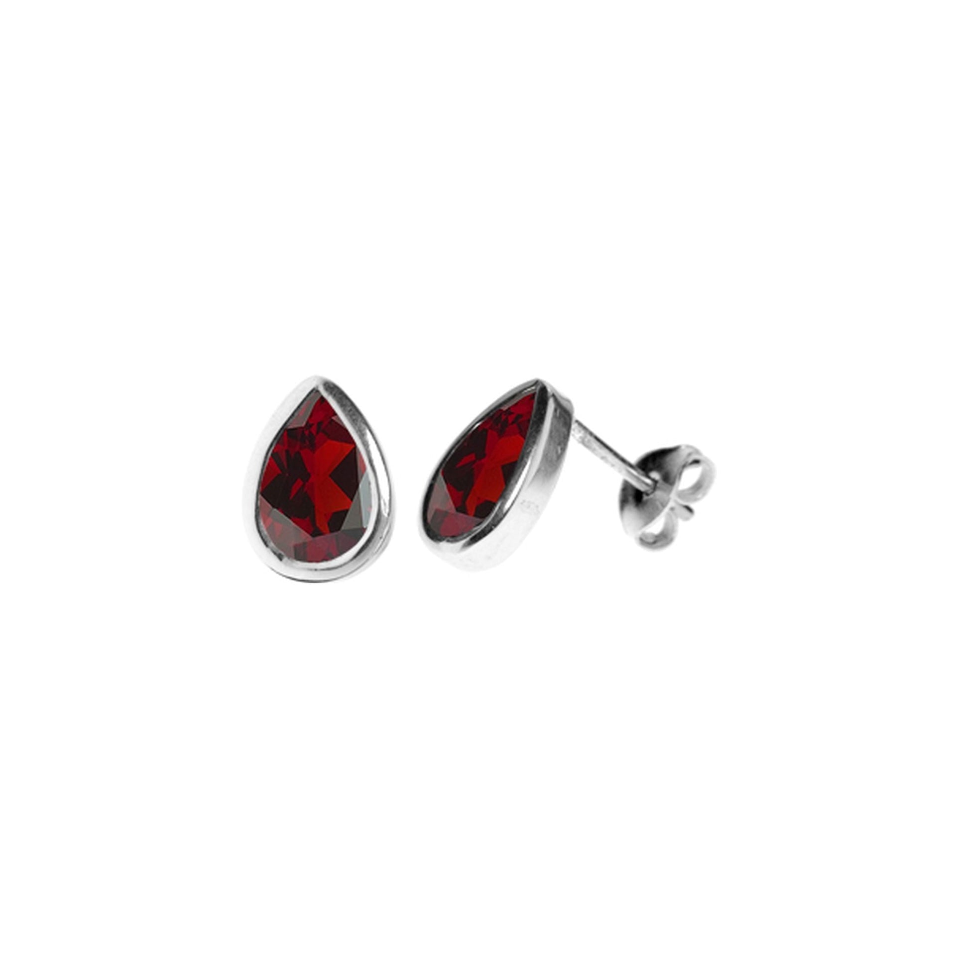 Samira garnet facet teardrop studs