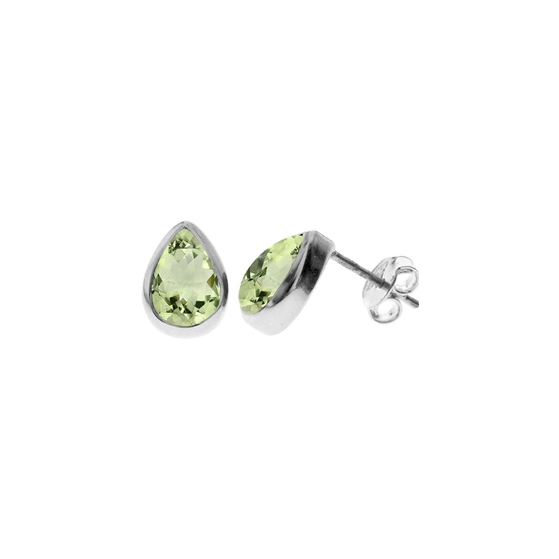 Samira green amethyst teardrop studs