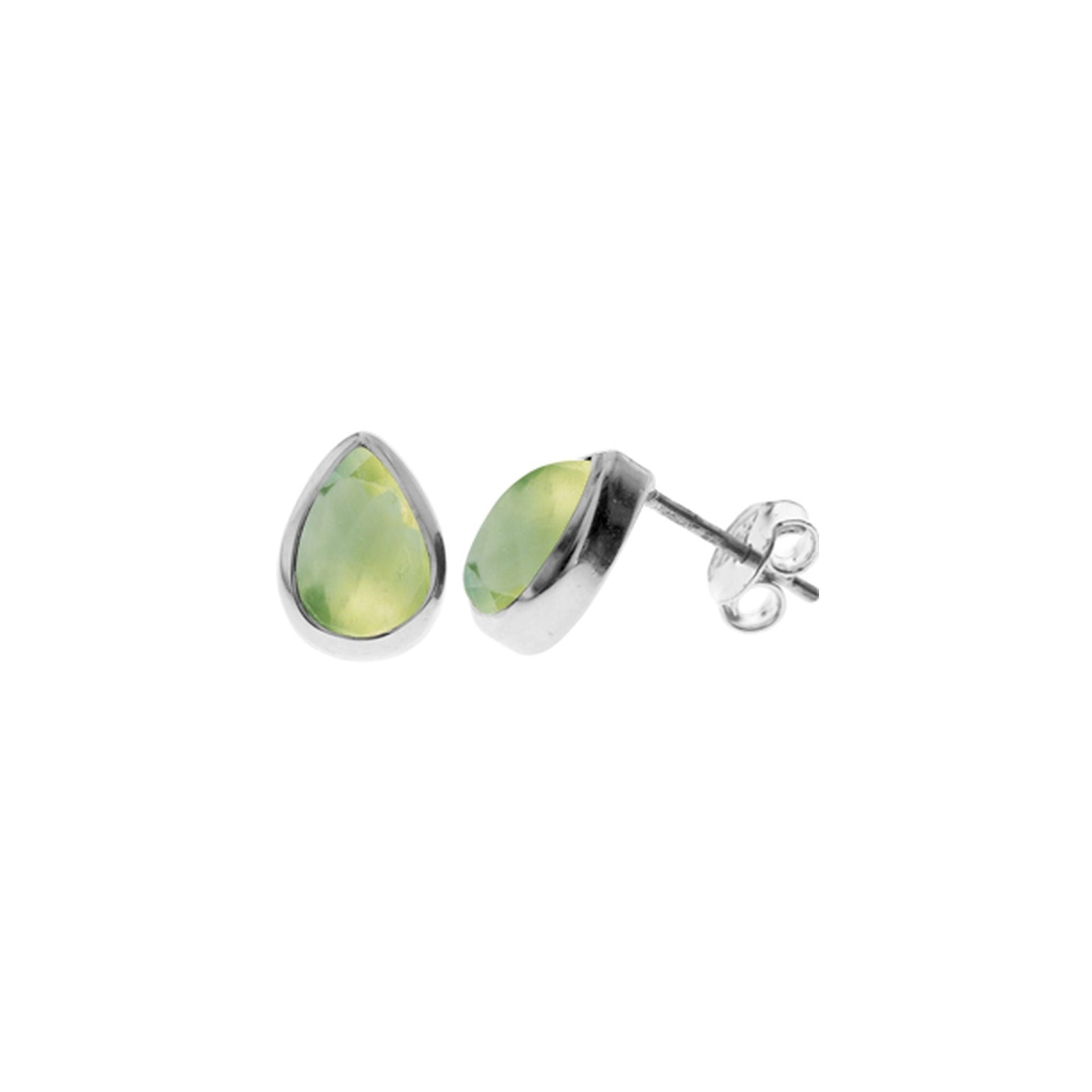 Samira prehnite teardrop studs