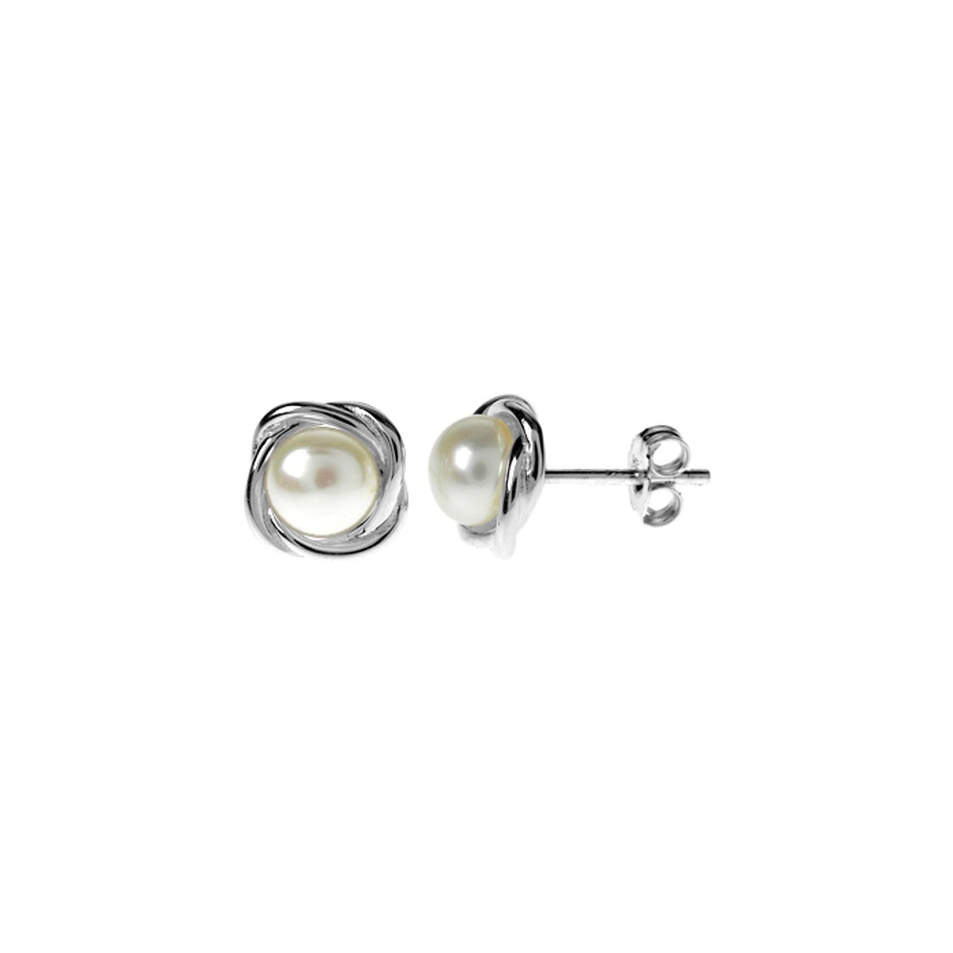 Astrid wreath surround pearl studs