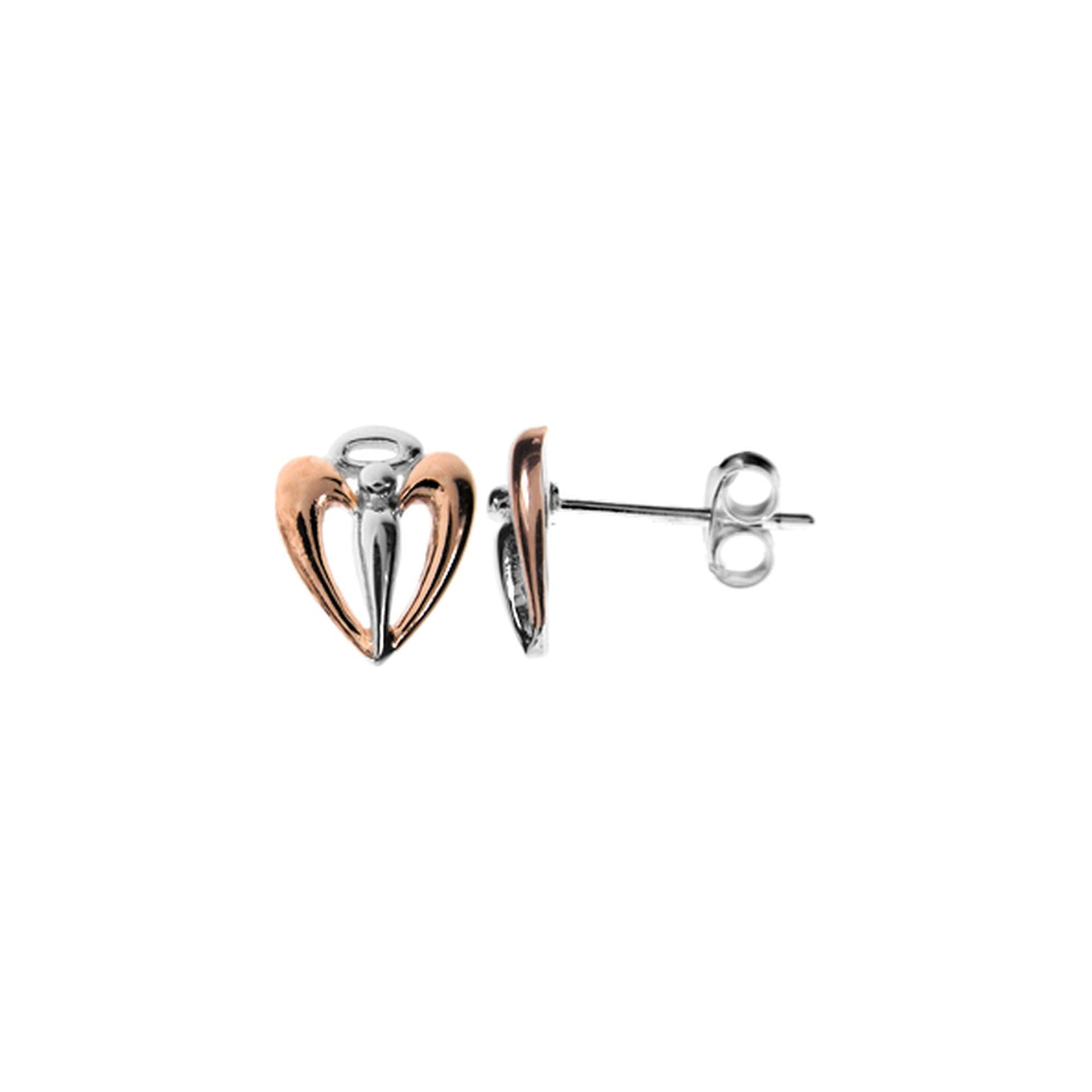 Angel studs with rose gold plate