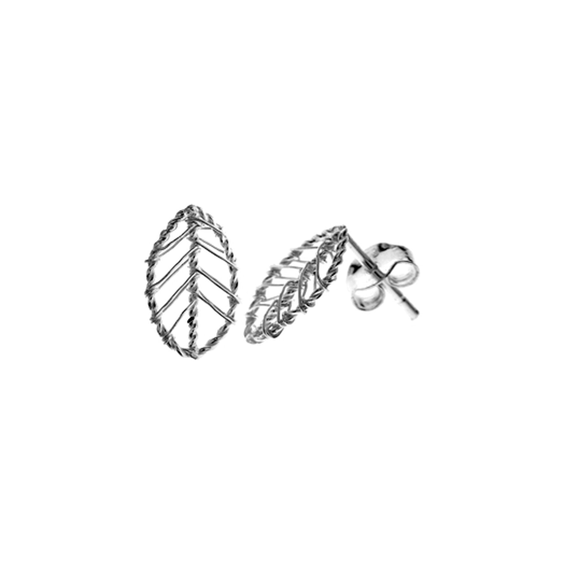 Wire sculpted leaf studs
