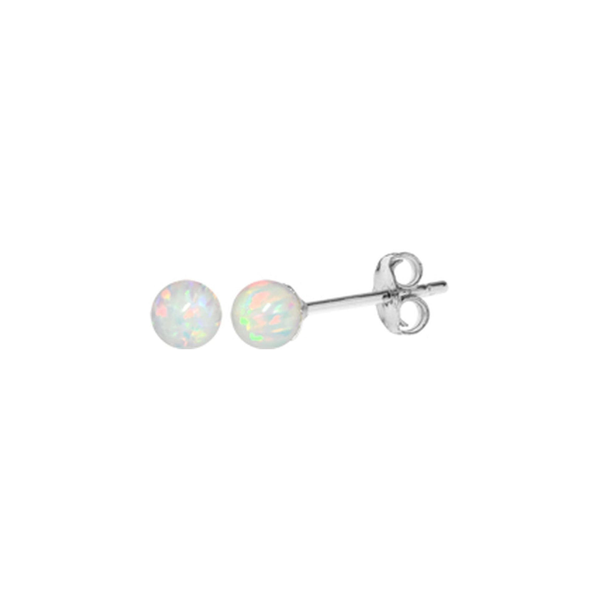 Angelica medium white opalique orb studs