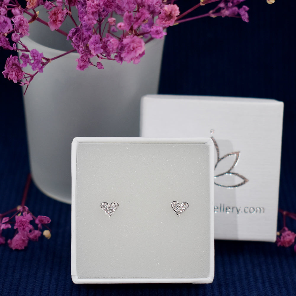 Mariah dainty CZ heart studs