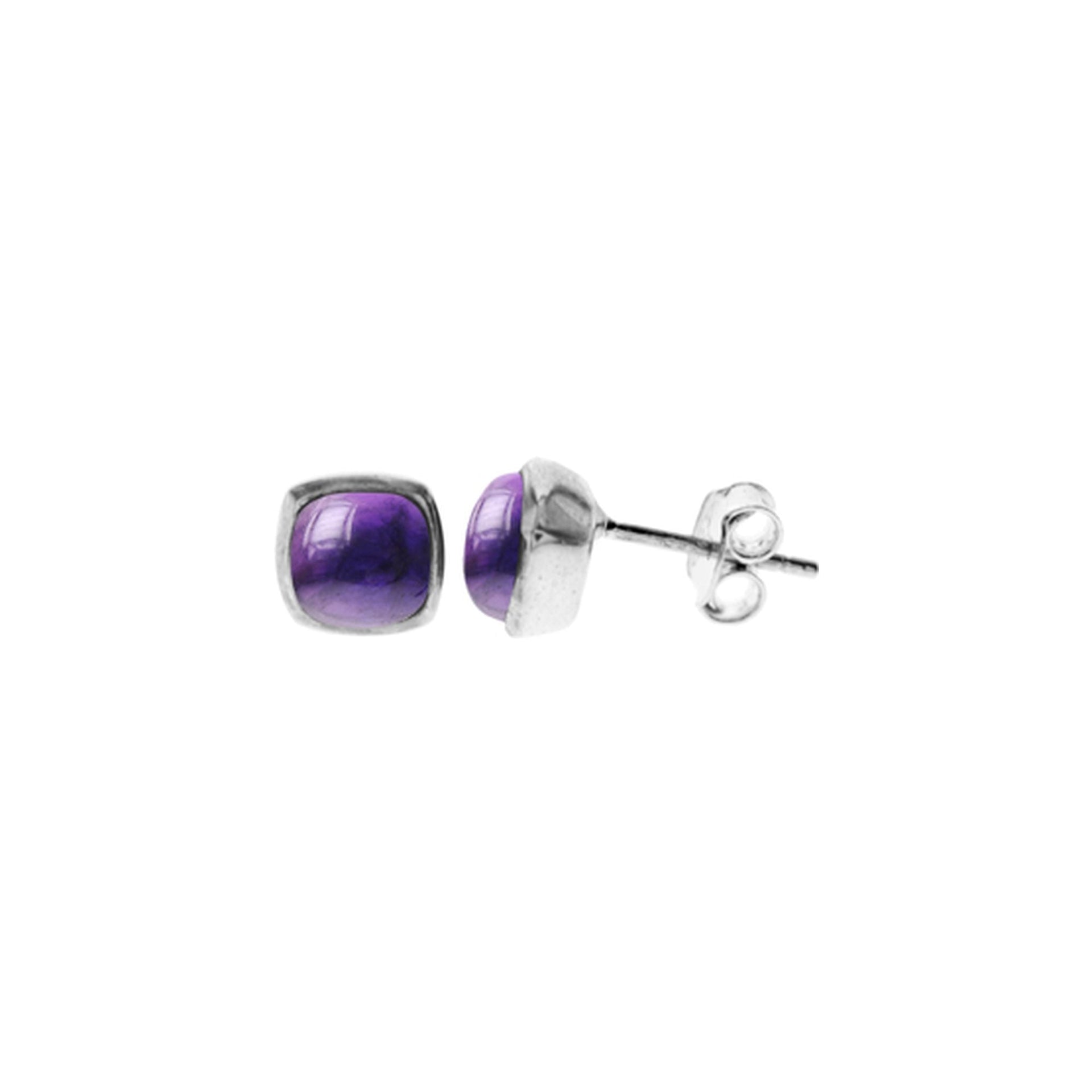 Samira squircle amethyst studs