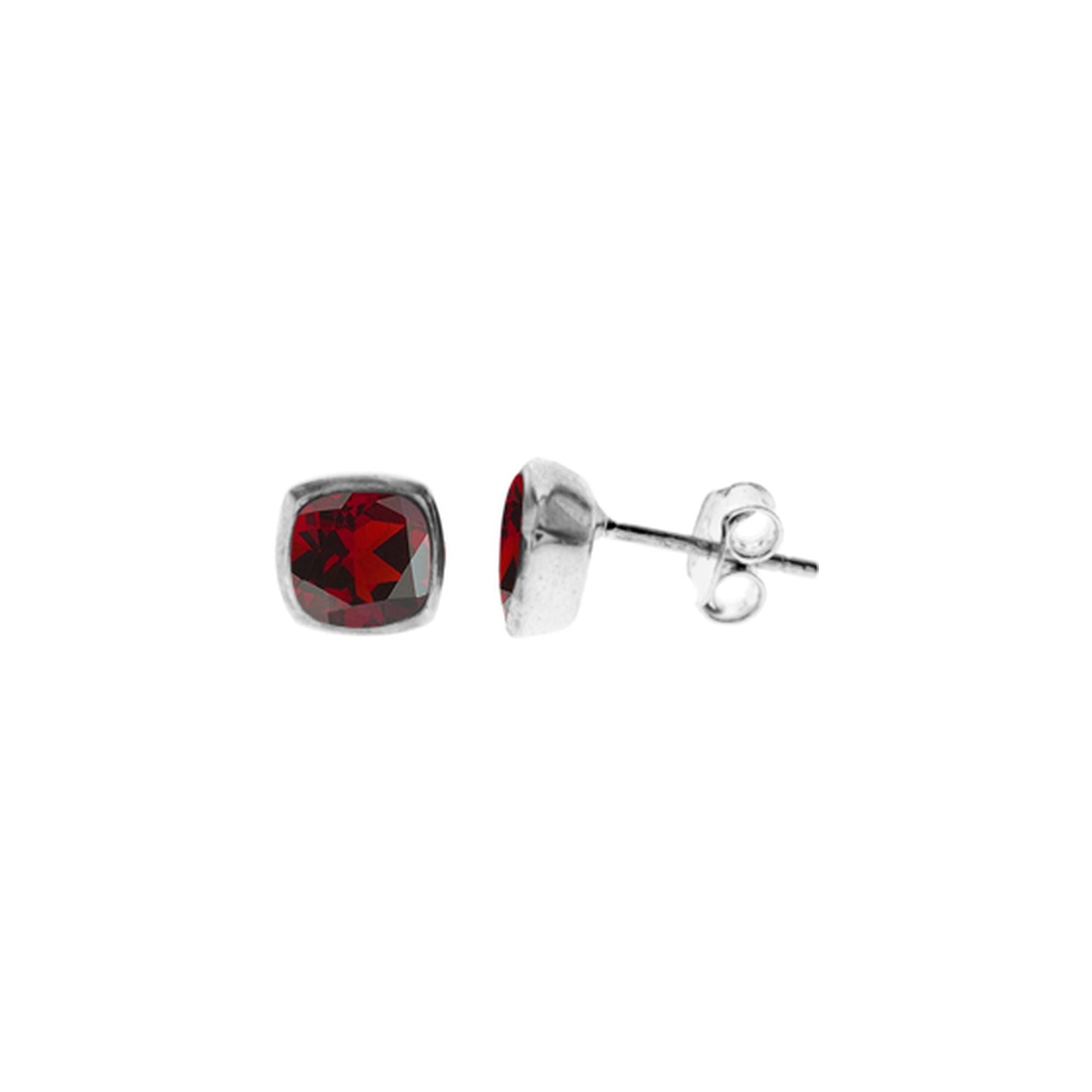 Samira squircle garnet facet studs