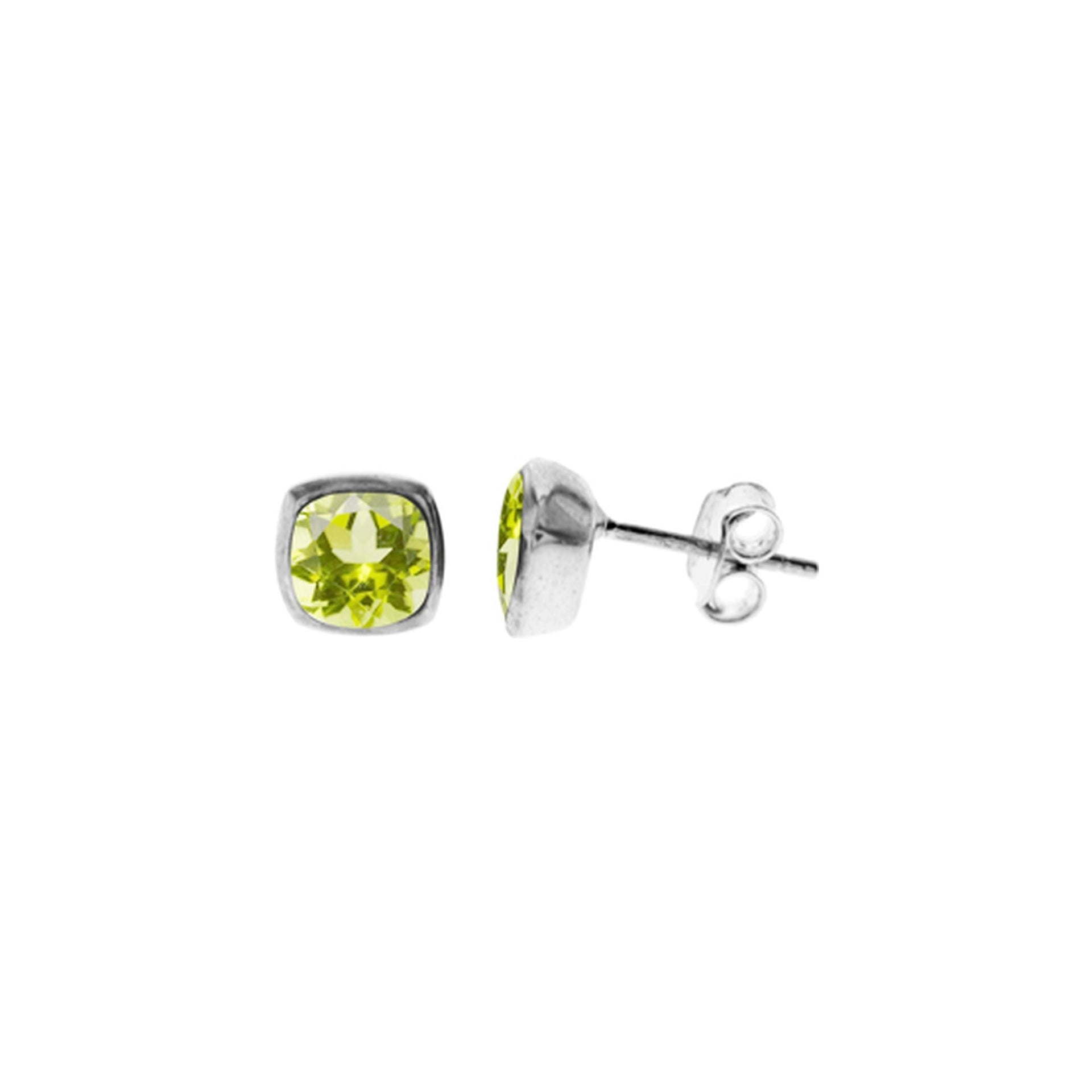 Samira squircle peridot facet studs