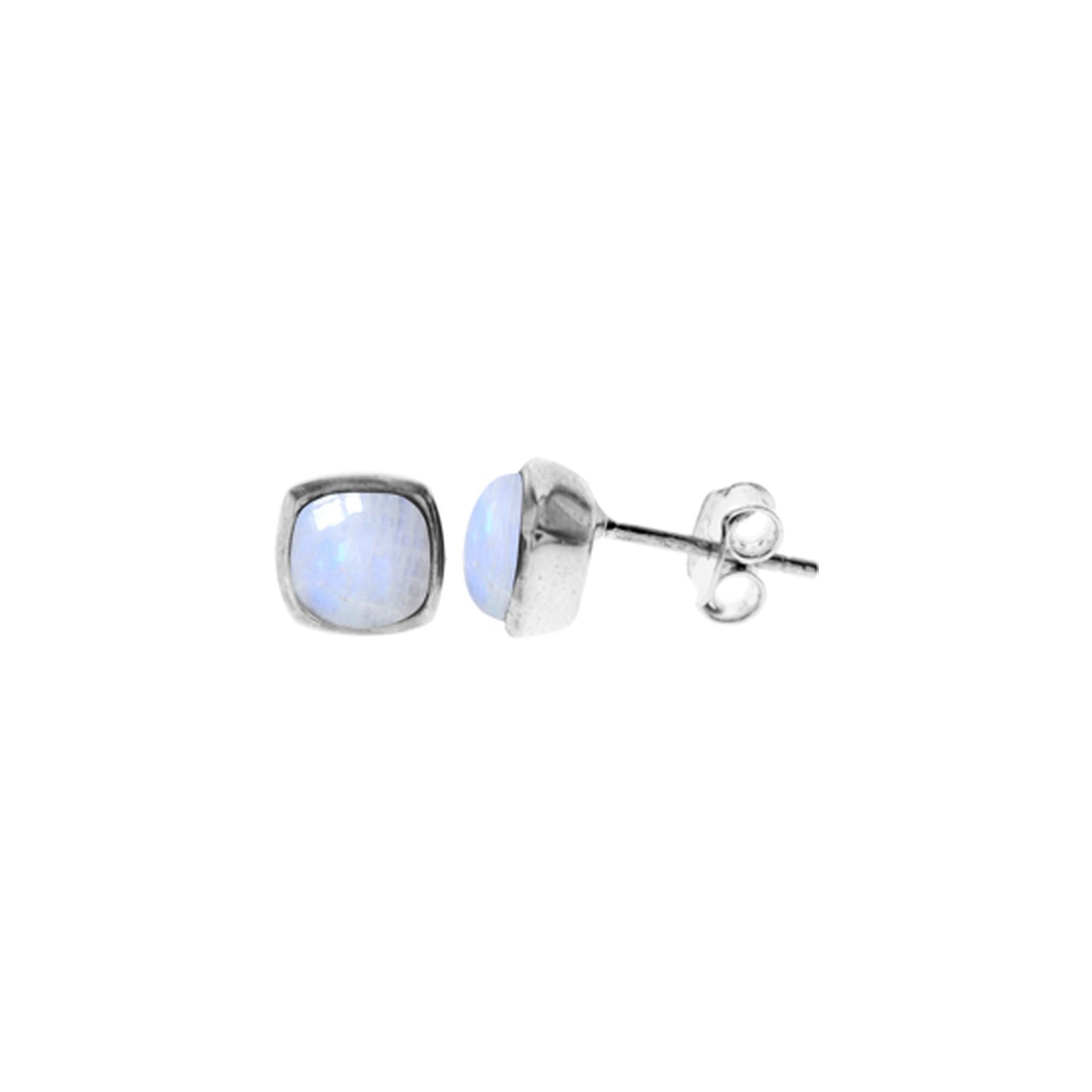 Samira squircle rainbow moonstone studs