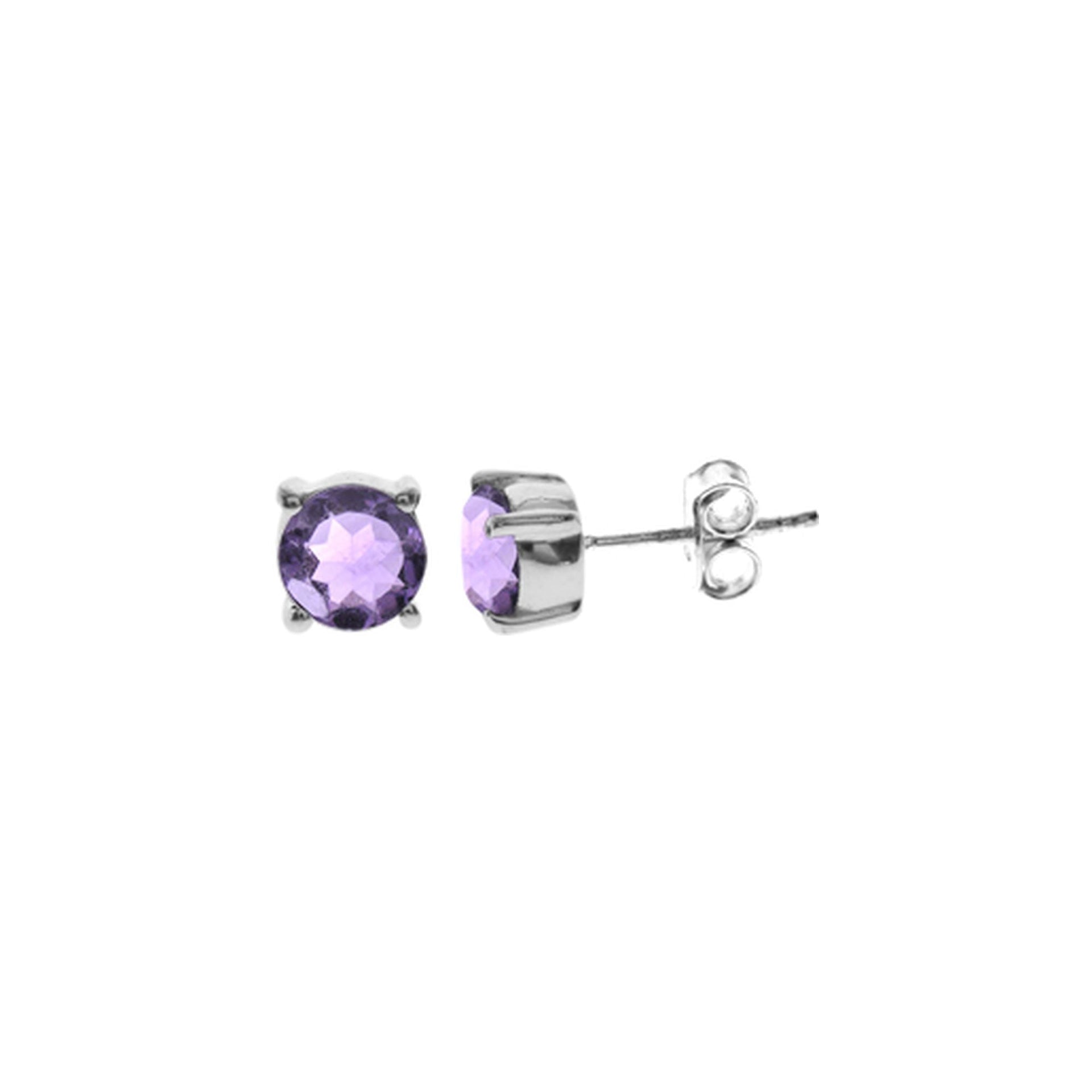 Kara round amethyst facet studs