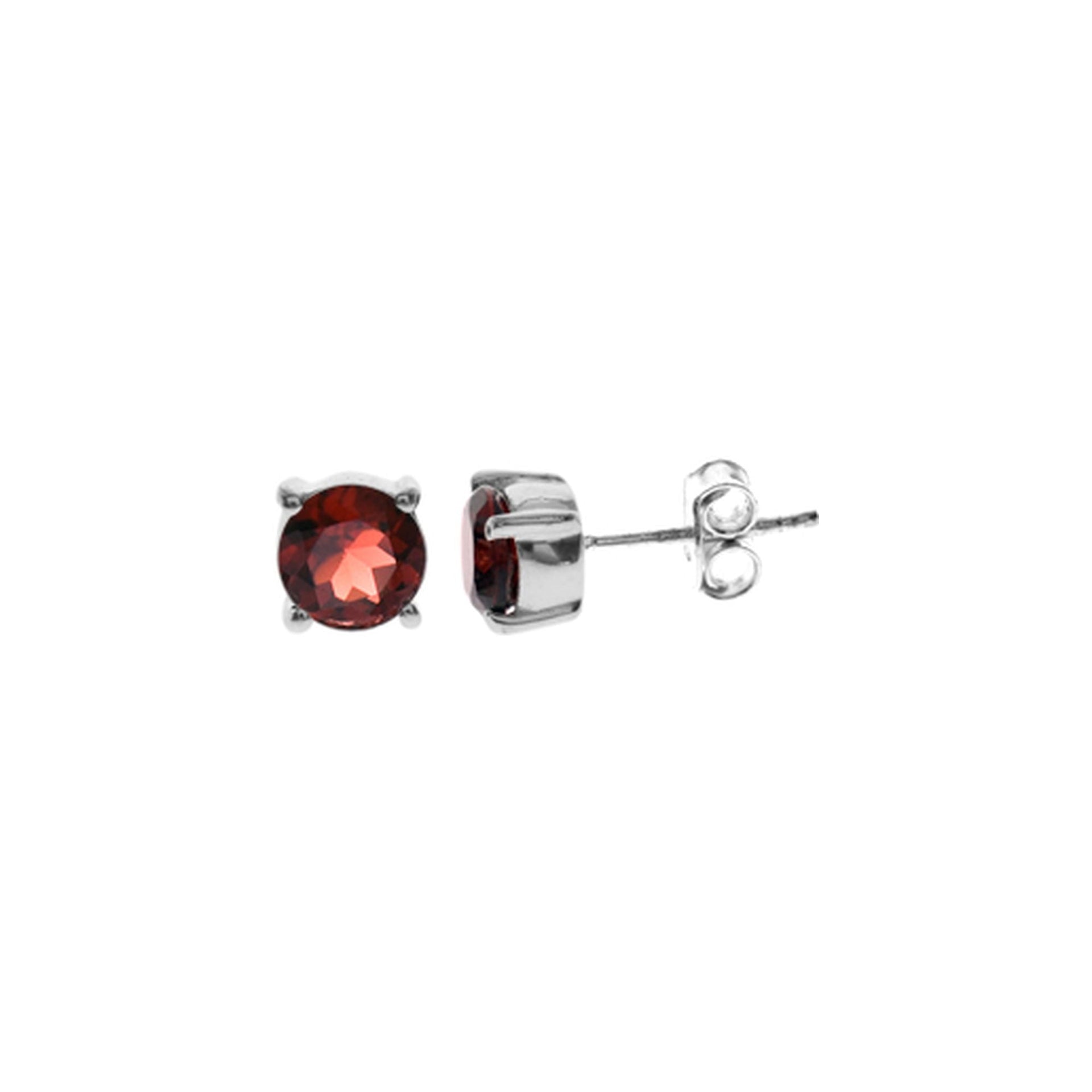 Kara round garnet facet studs
