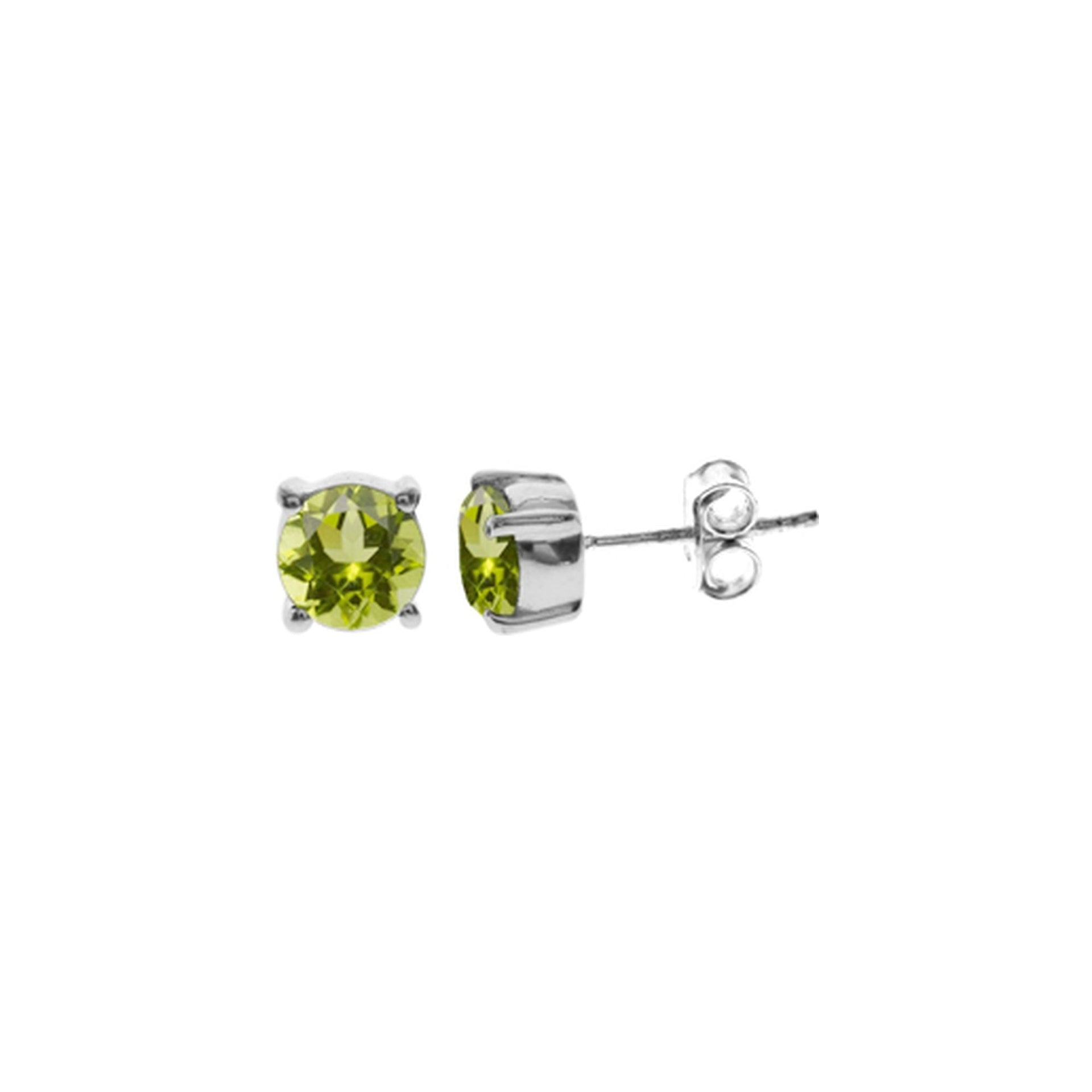 Kara round peridot facet studs