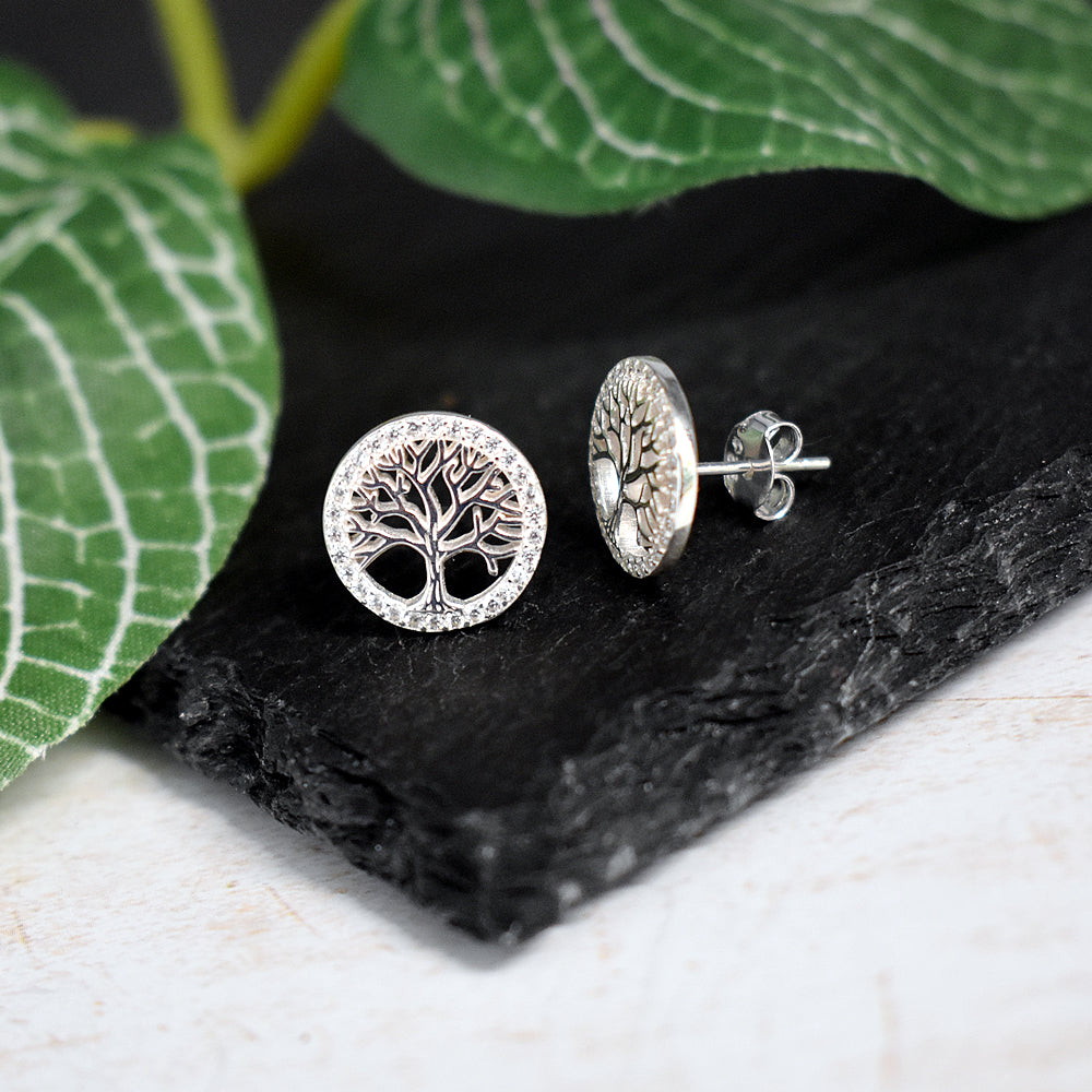 Alianna tree of life CZ studs