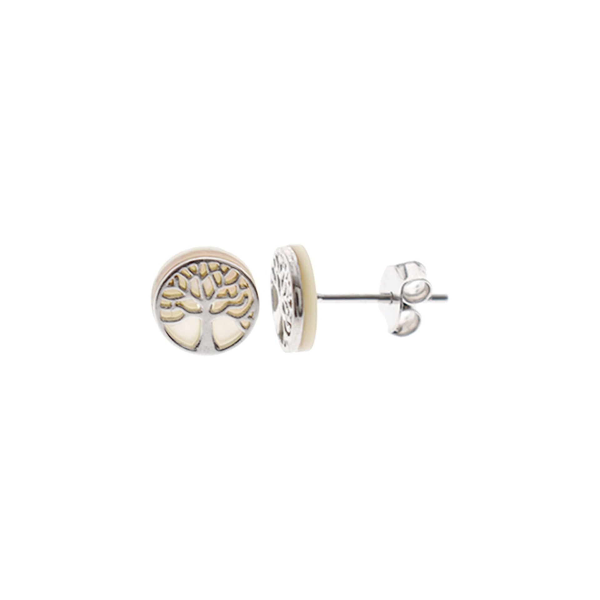 Bronwen mother of pearl backed tree of life studs